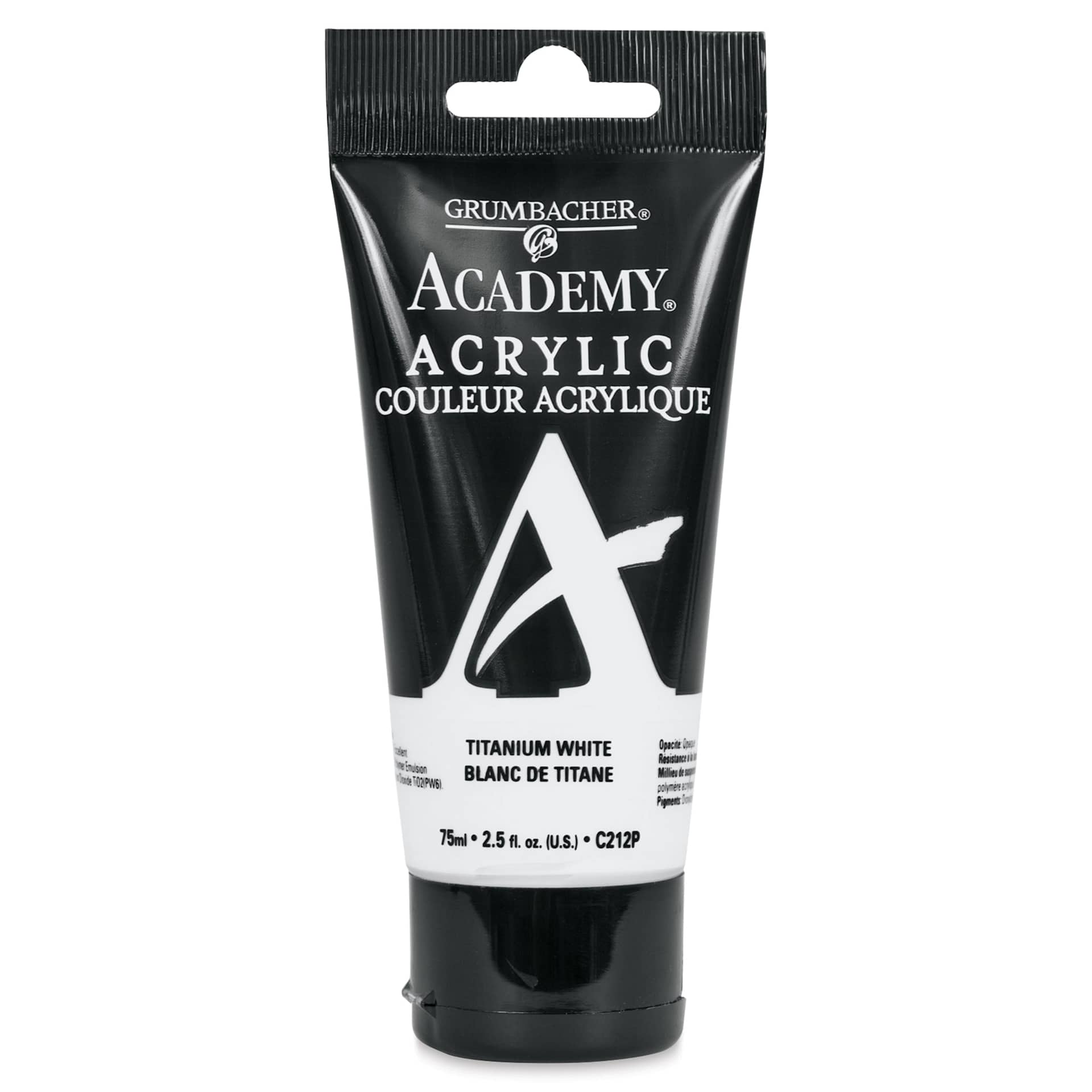 Grumbacher Academy Acrylic - Titanium White, 75 ml tube