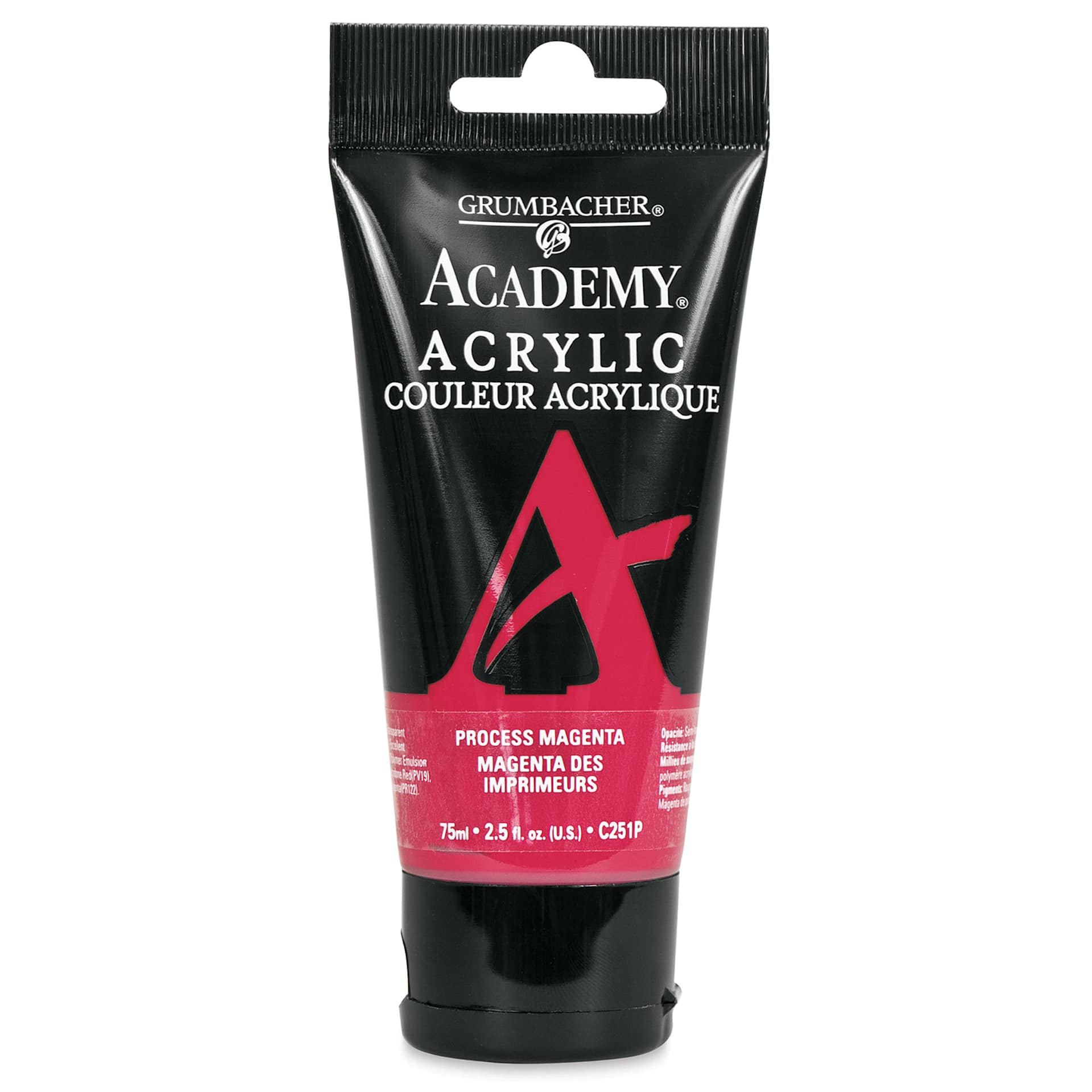 Grumbacher Academy Acrylic - Process Magenta, 75 ml tube