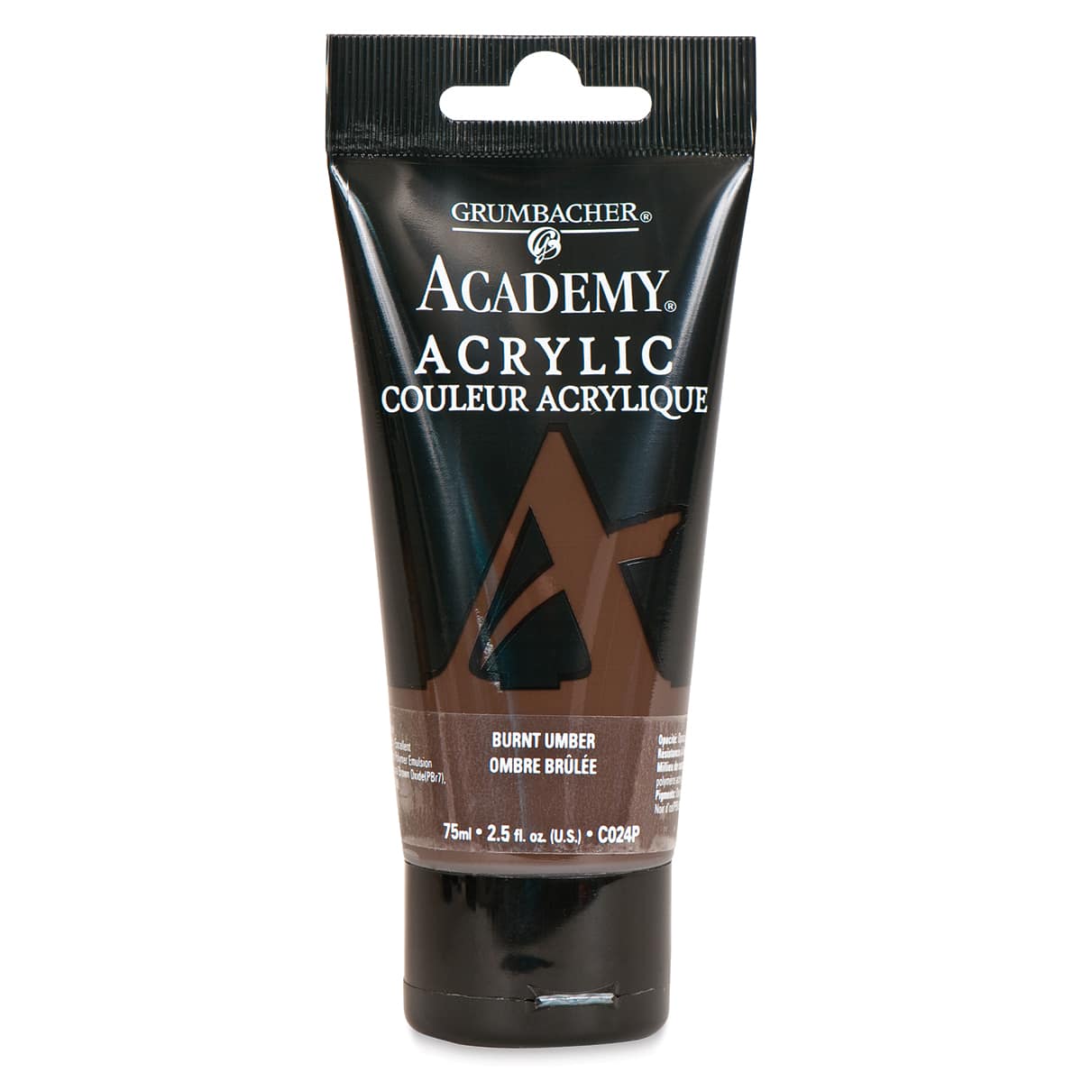 Grumbacher Academy Acrylic - Burnt Umber, 75 ml tube