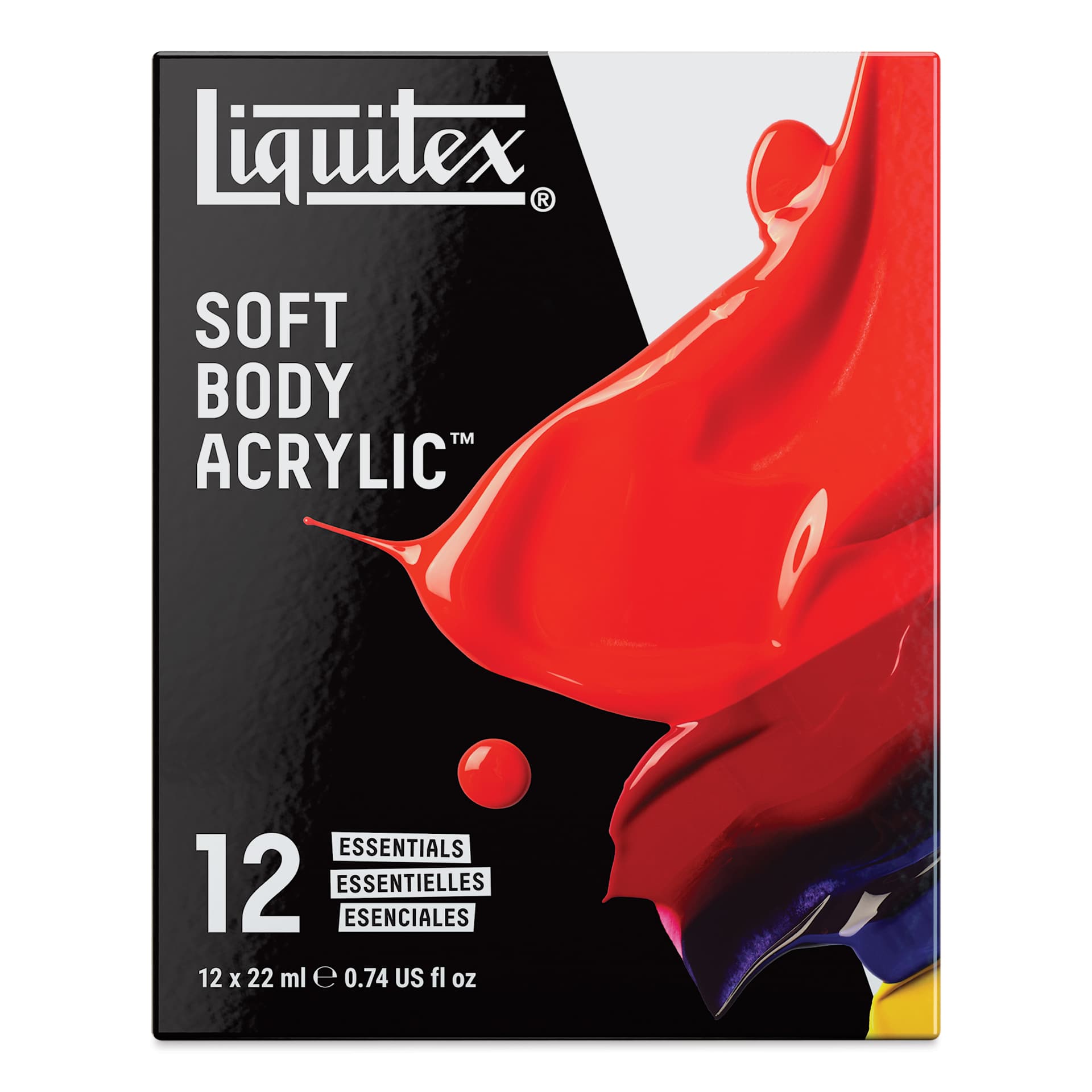 Liquitex Professional Soft Body Acrylics - Set of 12, Essential Colors, 22 ml, front of packaging