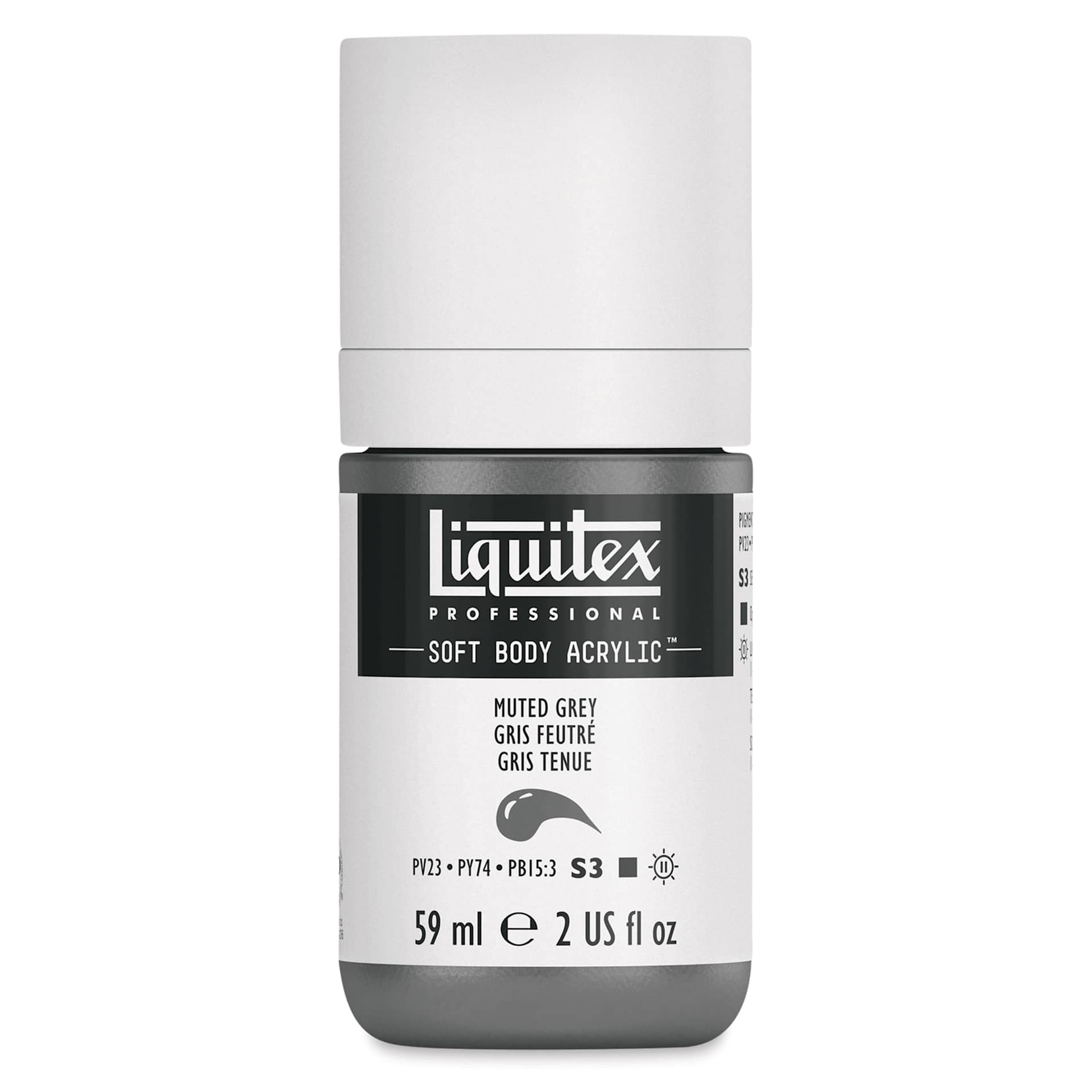 Liquitex Soft Body Artist Acrylics - Muted Grey, 2 oz Tube