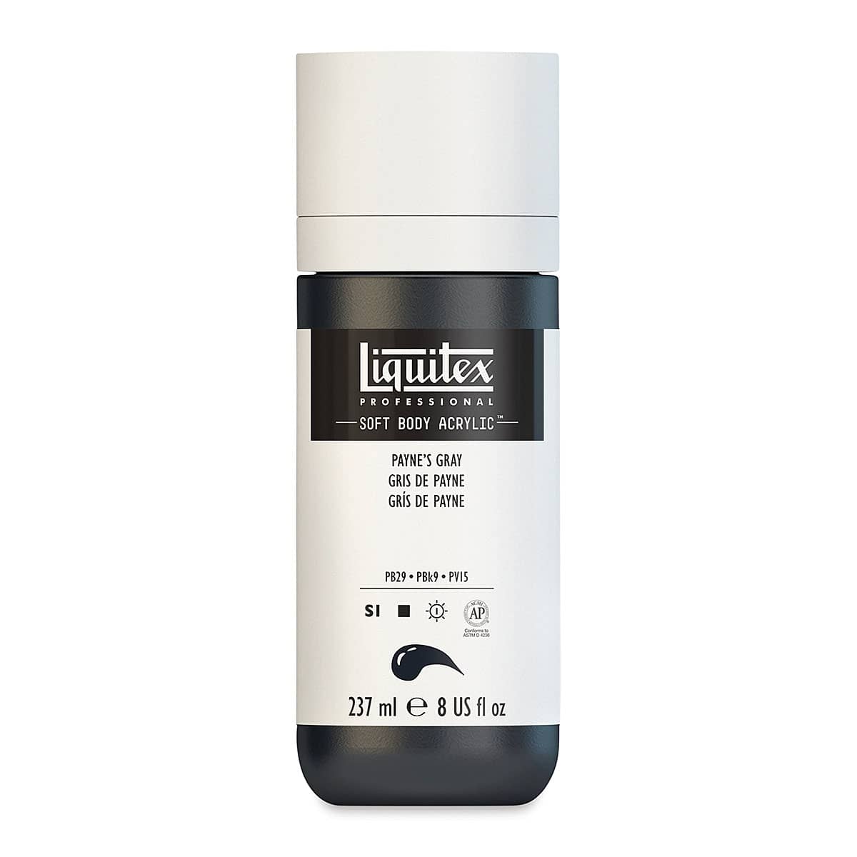 Liquitex Soft Body Artist Acrylics - Payne's Gray, 237 ml