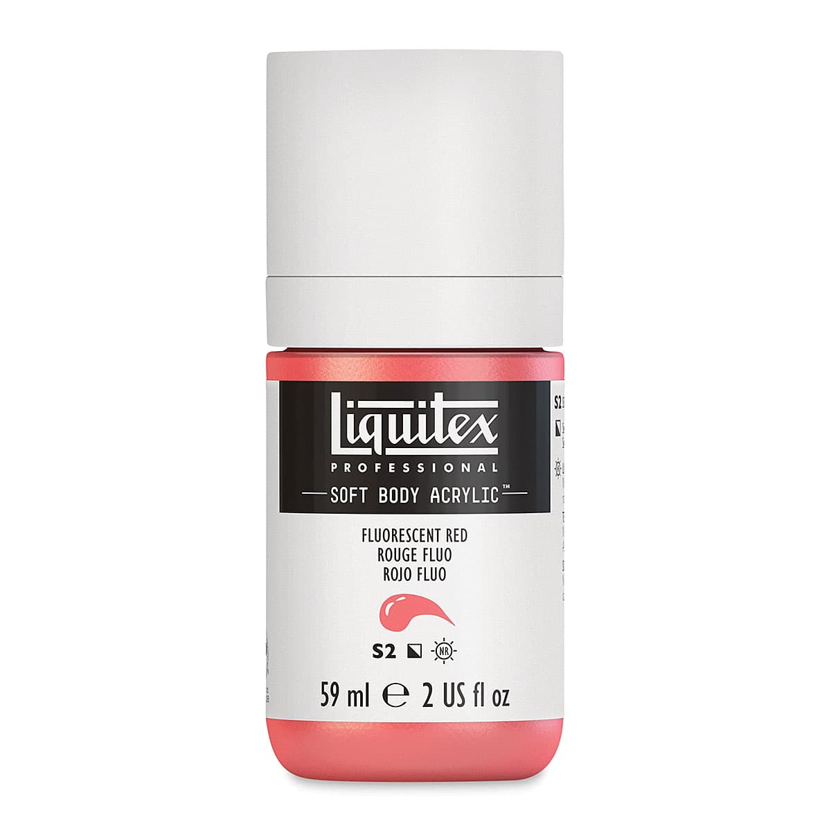 Liquitex Soft Body Artist Acrylics - Fluorescent Red, 59 ml bottle