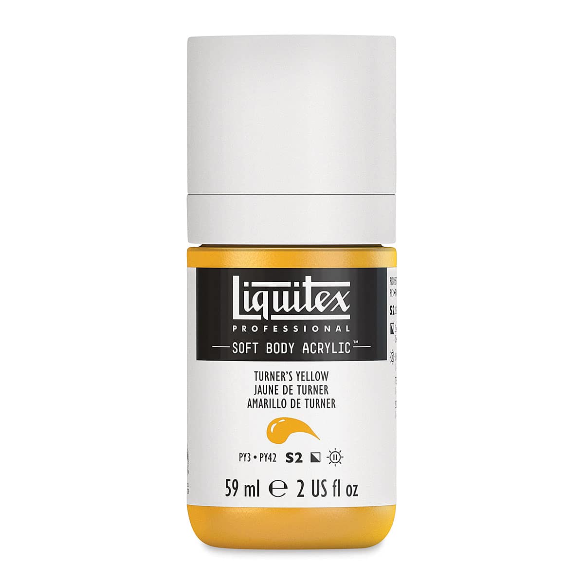 Liquitex Soft Body Artist Acrylics - Turner's Yellow, 59 ml bottle