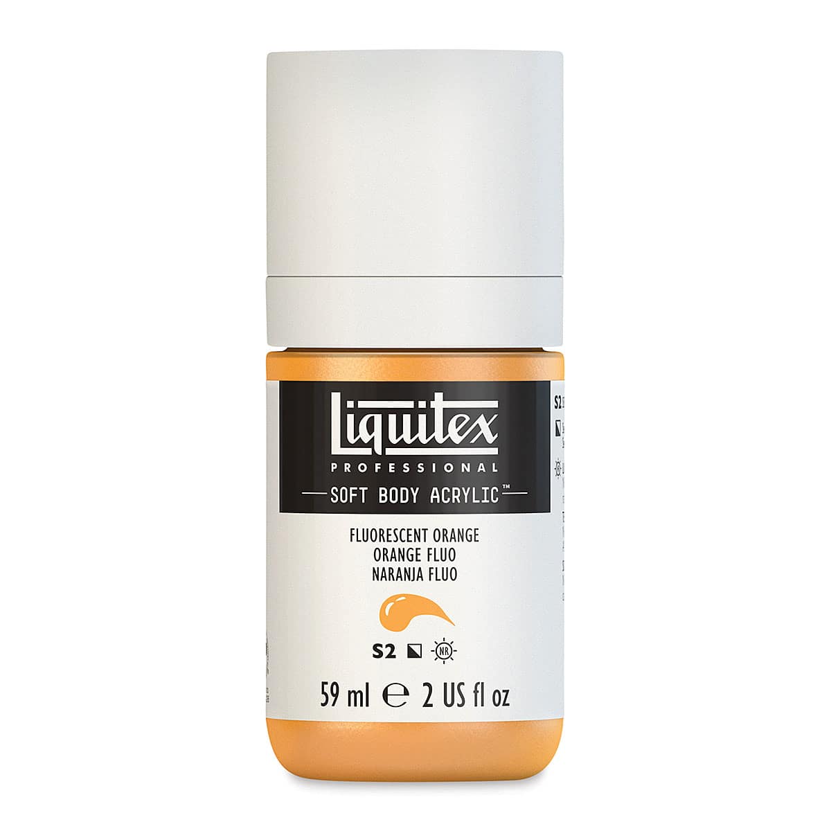 Liquitex Soft Body Artist Acrylics - Fluorescent Orange, 59 ml bottle