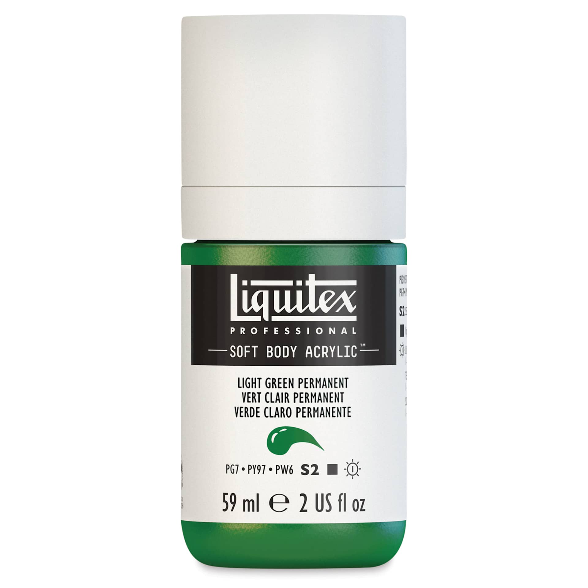 Liquitex Soft Body Artist Acrylics - Light Green Permanent, 59 ml bottle