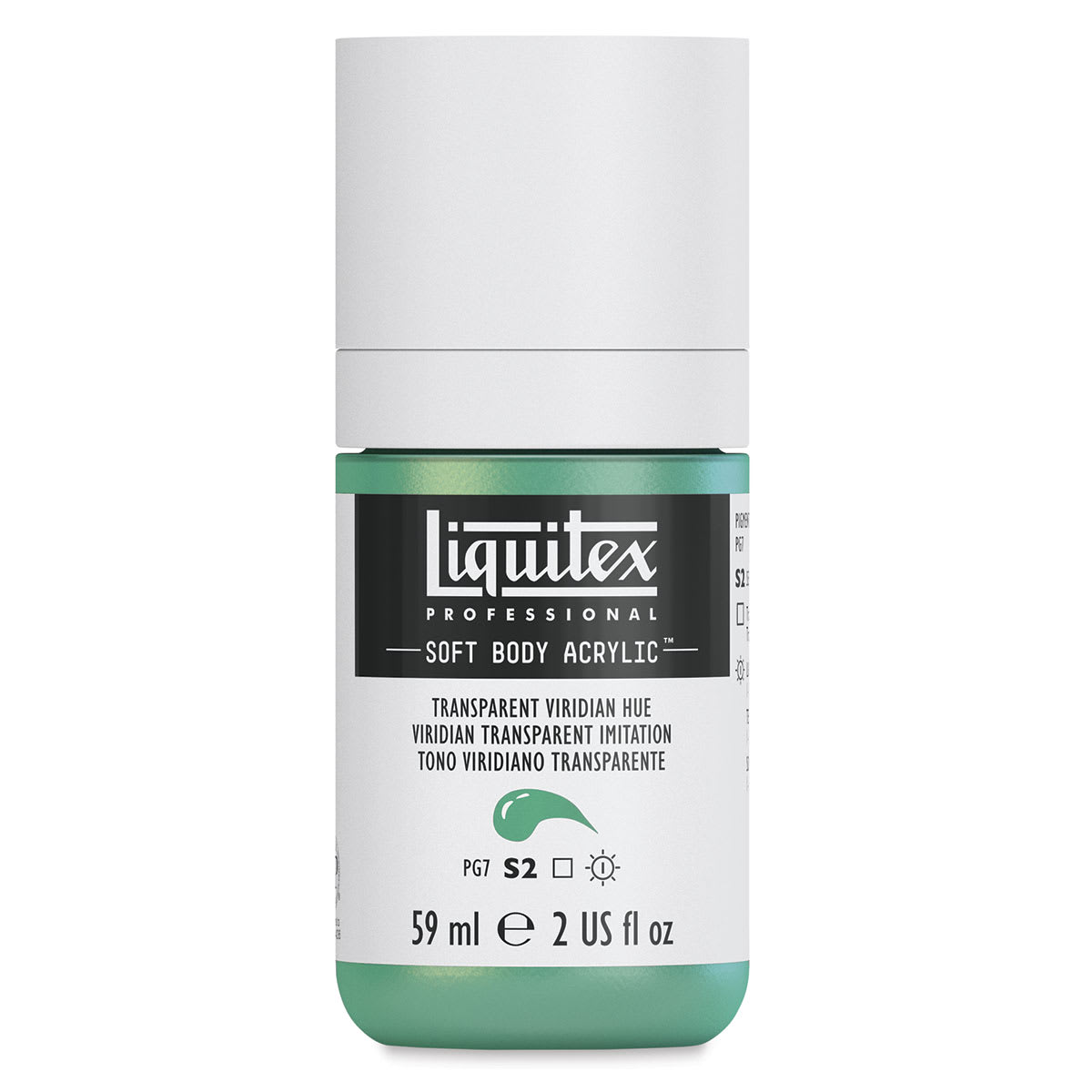 Liquitex Soft Body Artist Acrylics - Transparent Viridian Hue, 2 oz Jar Liquitex Soft Body Artist Acrylics - Transparent Viridian Hue, 2 oz Jar