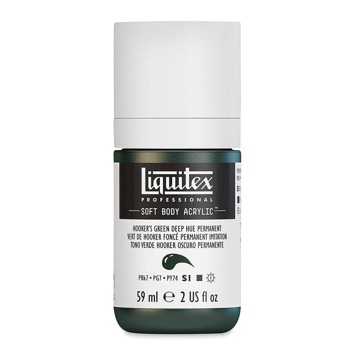 Liquitex Soft Body Artist Acrylics - Hooker's Green Deep Hue, 59 ml bottle