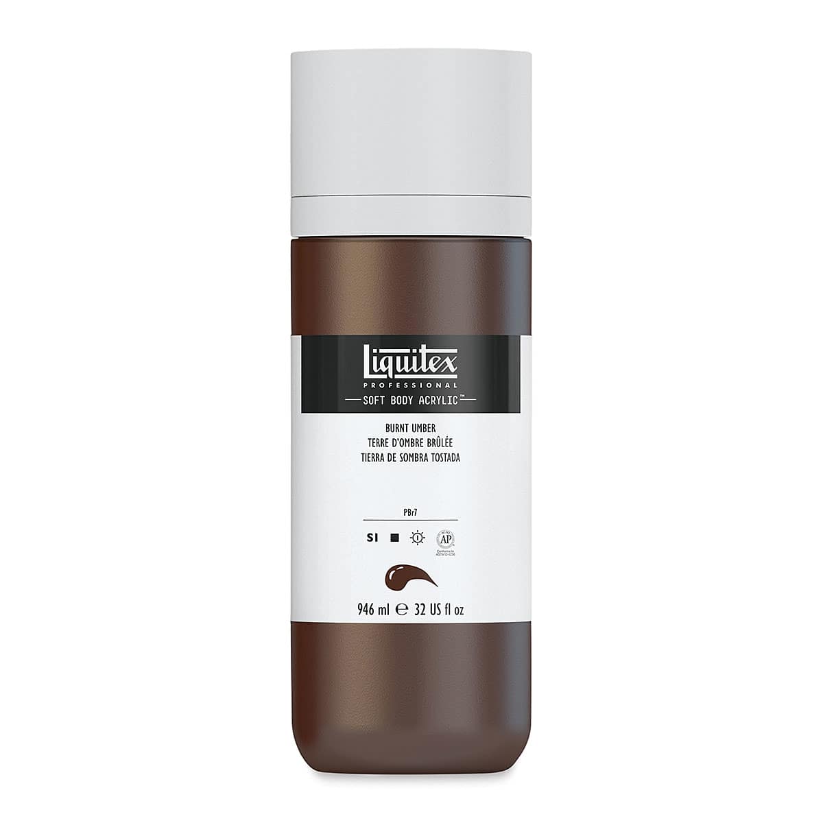 Liquitex Soft Body Artist Acrylics - Burnt Umber, 946 ml Liquitex Soft Body Artist Acrylics - Burnt Umber, 946 ml
