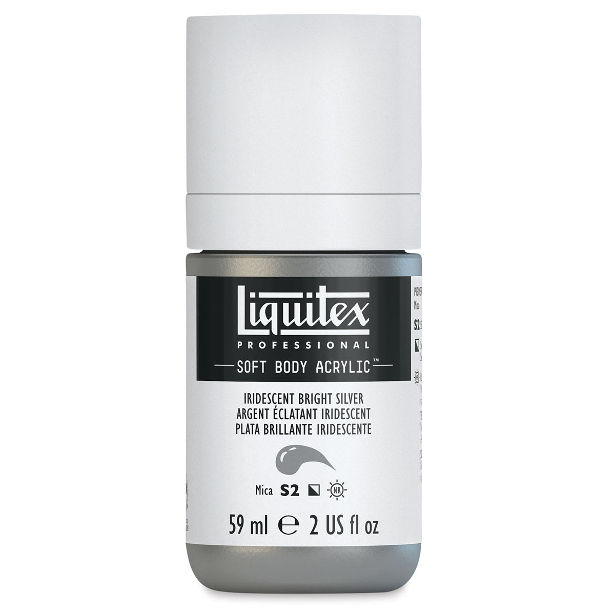 Liquitex Soft Body Artist Acrylics - Iridescent Bright Silver, 59 ml bottle