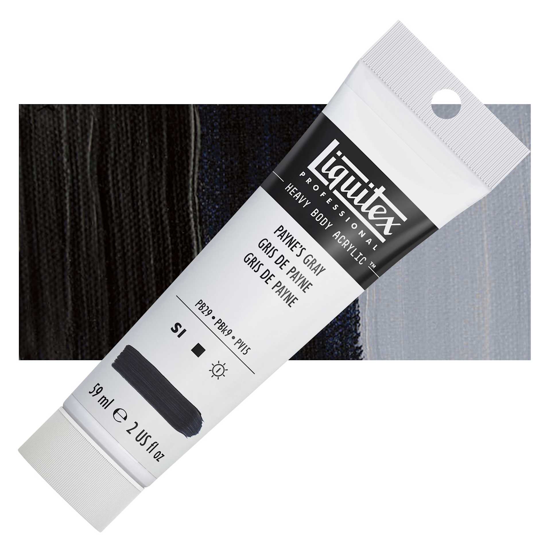 Liquitex Heavy Body Artist Acrylic - Payne's Gray, 2 oz Tube and swatch