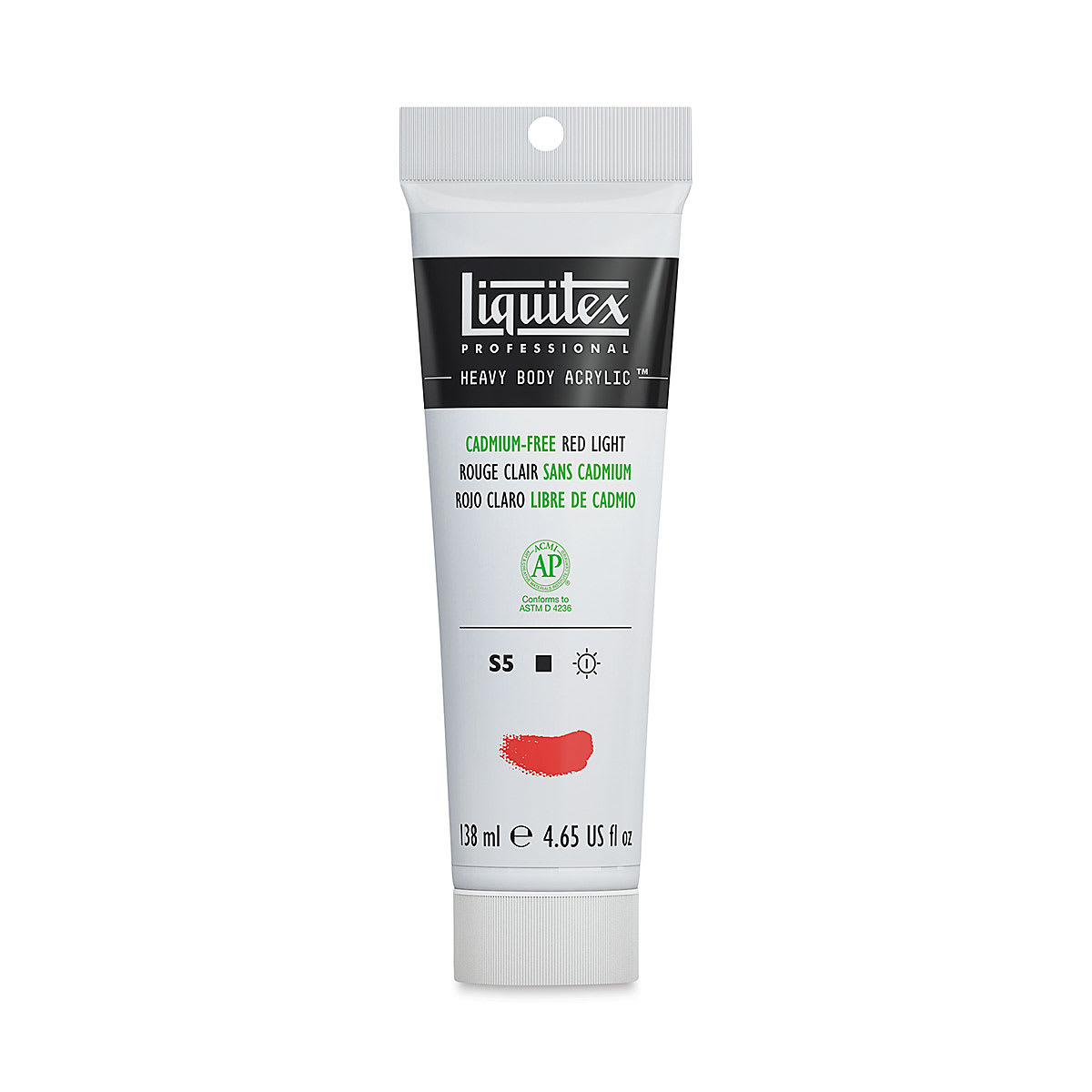 Liquitex Heavy Body Artist Acrylics - Cadmium-Free Red Light, 4.65 oz Tube