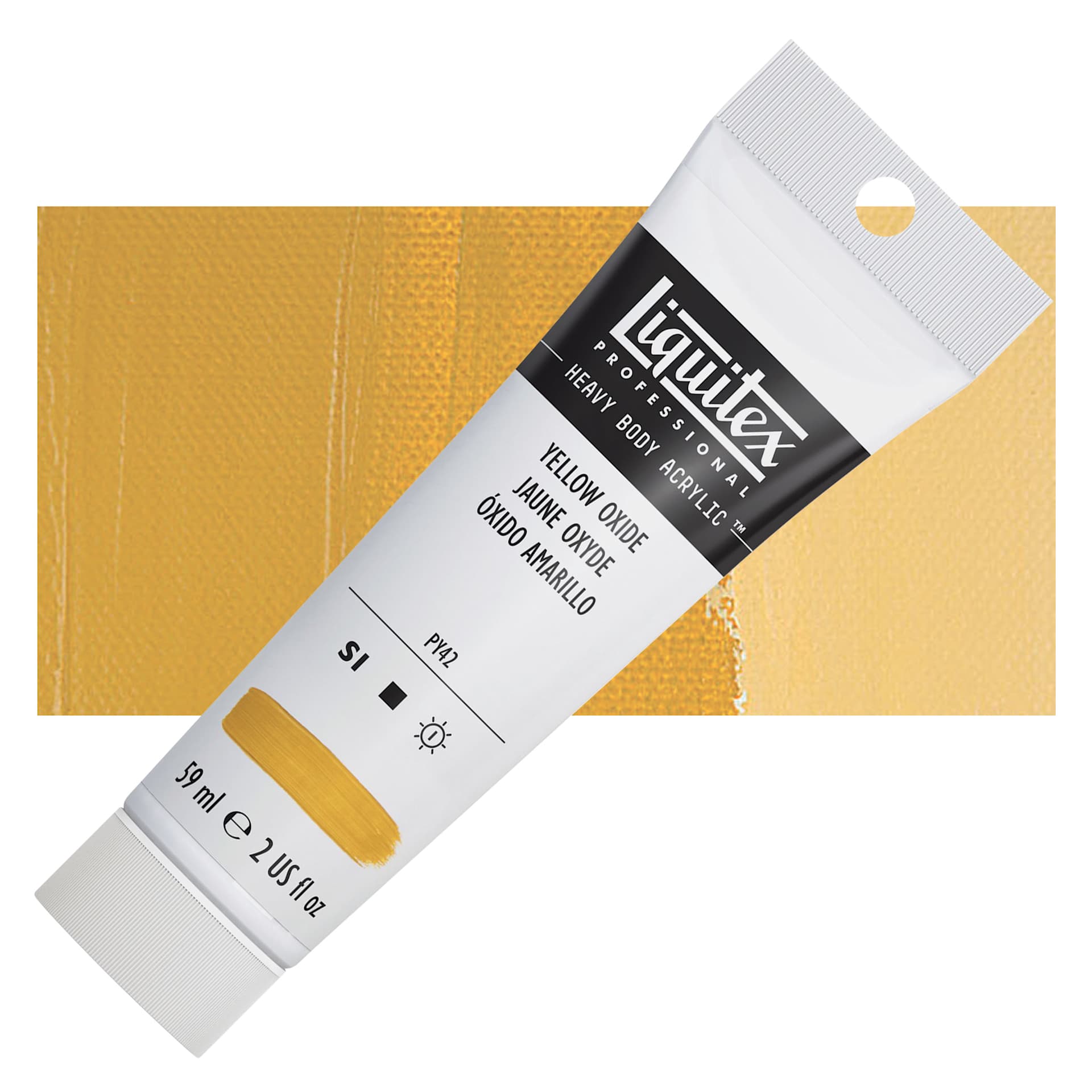 Liquitex Heavy Body Artist Acrylic - Yellow Oxide, 2 oz Tube and swatch