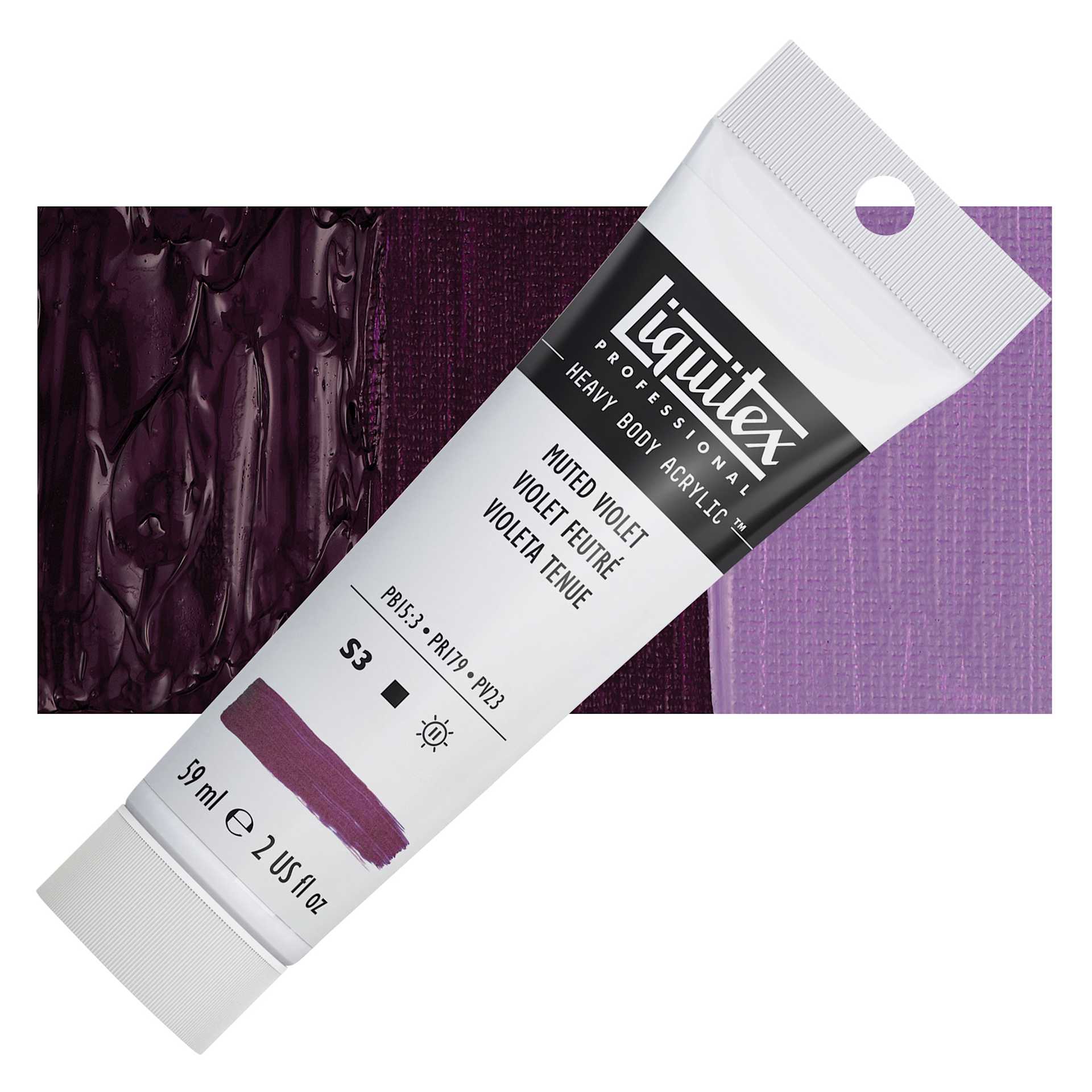 Liquitex Heavy Body Artist Acrylic - Violet Muted Collection and swatch