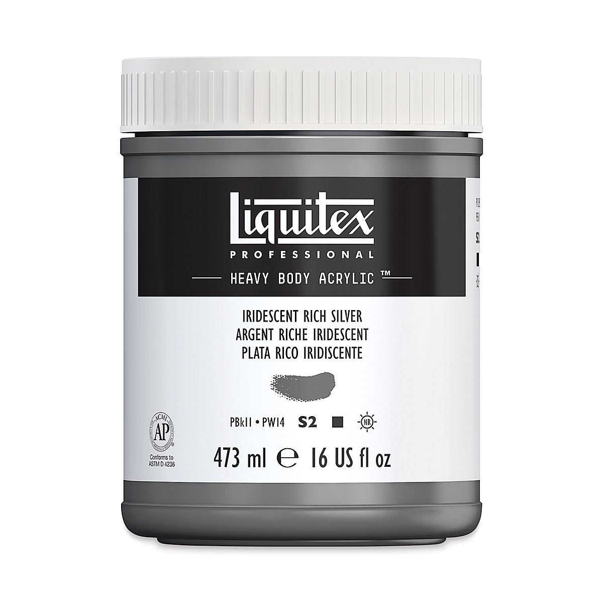 Liquitex Professional Heavy Body Acrylic - Iridescent Rich Silver, 16 oz