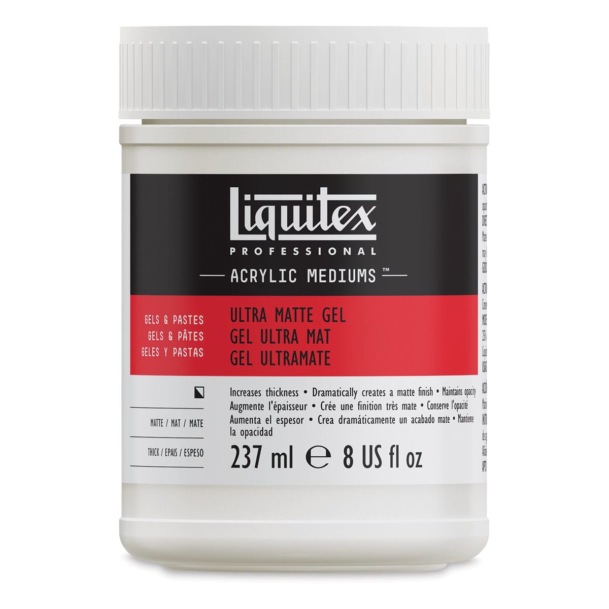 Liquitex Medium - Ultra Matte Gel Medium, Matte, 8 oz bottle