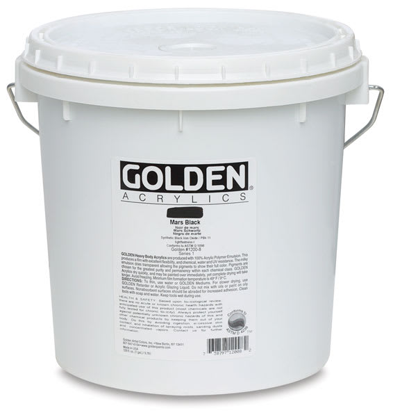 Golden Heavy Body Acrylic Paint - Mars Black, Gallon Golden Heavy Body Acrylic Paint - Mars Black, Gallon