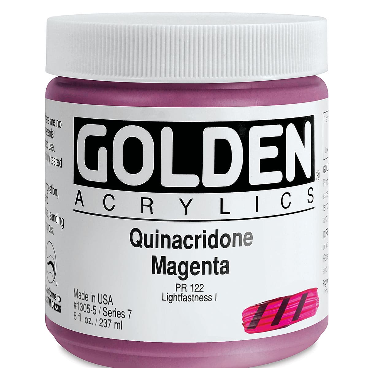 Golden Heavy Body Artist Acrylics - Quinacridone Magenta, 8 oz Jar
