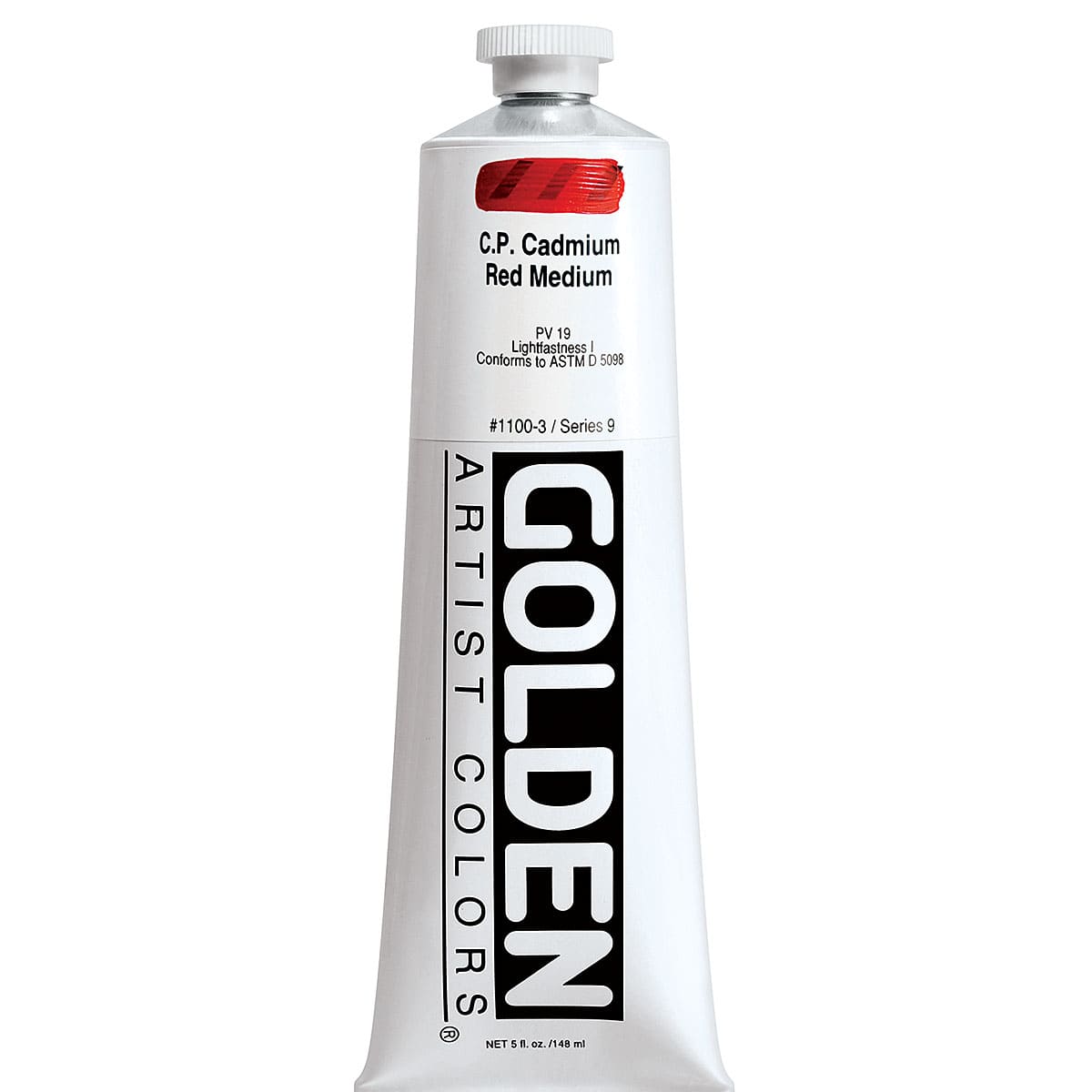 Golden Heavy Body Artist Acrylics - Cadmium Red Medium, 5 oz Tube