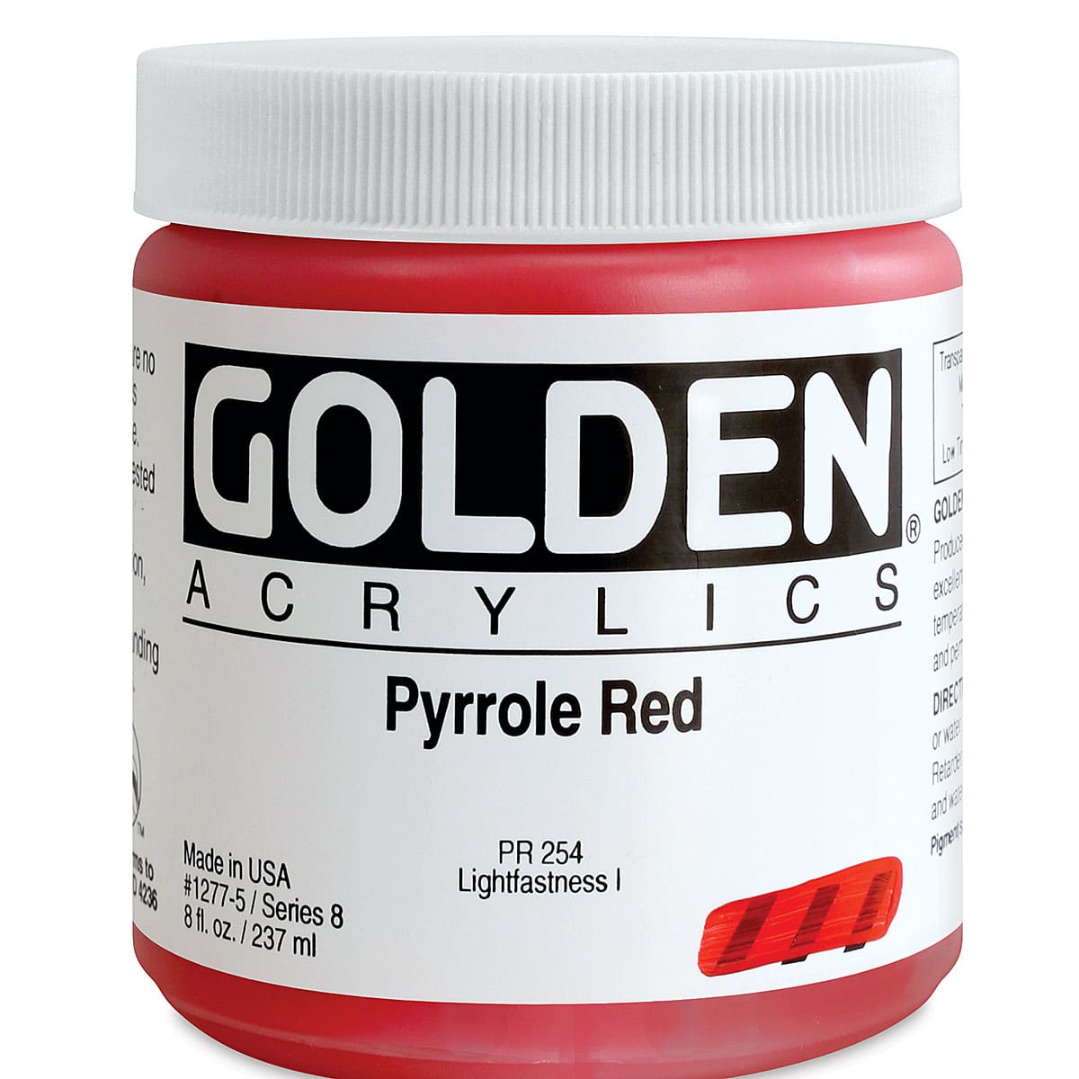 Golden Heavy Body Artist Acrylics - Pyrrole Red, 8 oz Jar