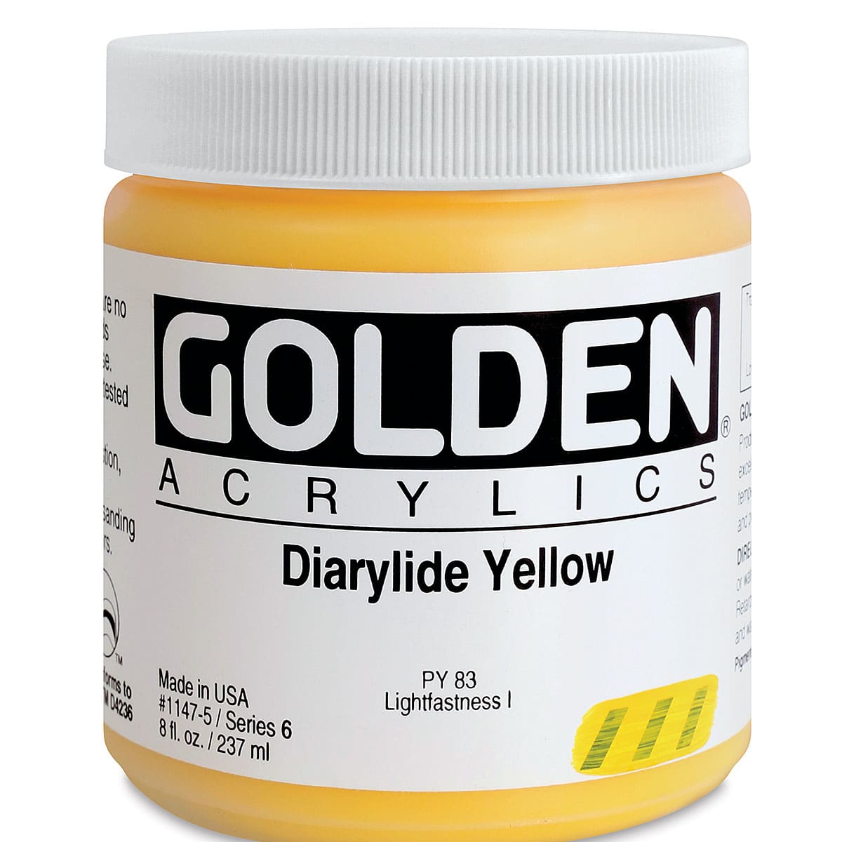 Golden Heavy Body Artist Acrylics - Diarylide Yellow, 8 oz Jar