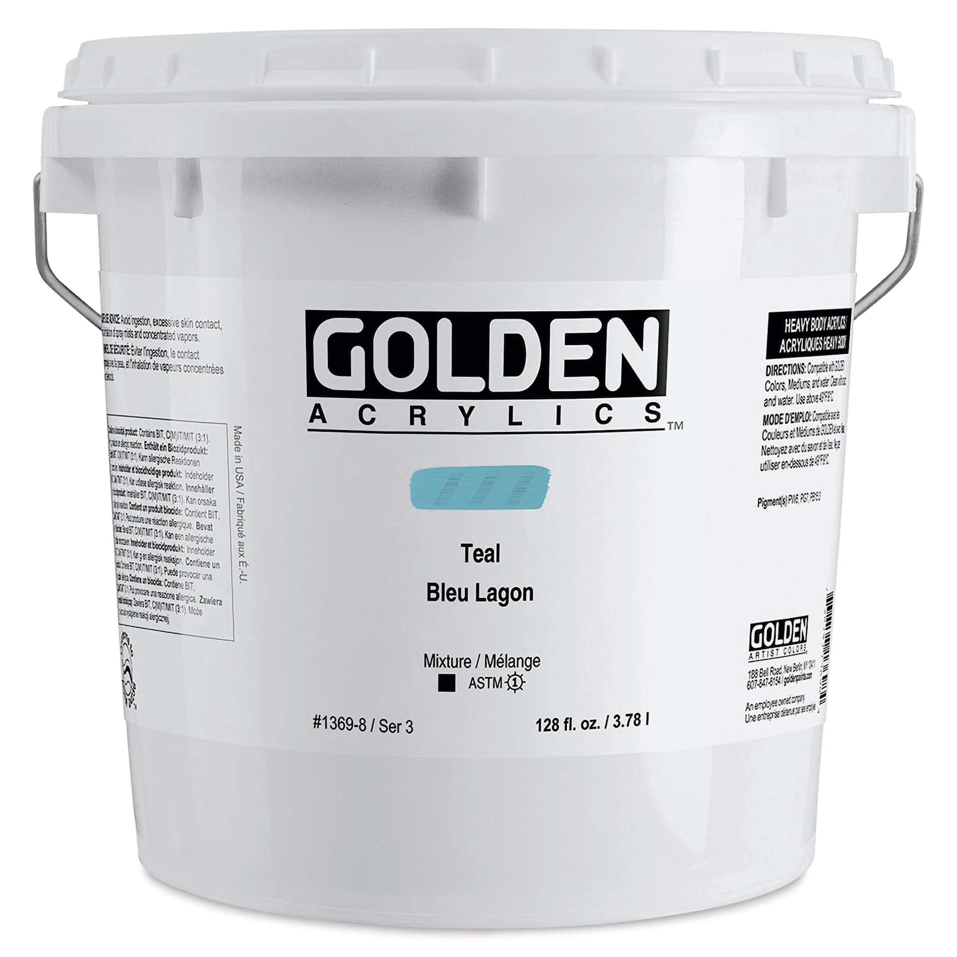 Golden Heavy Body Acrylic Paint - Teal, 128 oz Jar