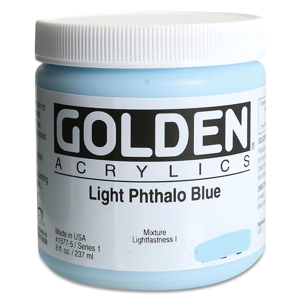 Golden Heavy Body Artist Acrylics - Light Phthalo Blue, 8 oz