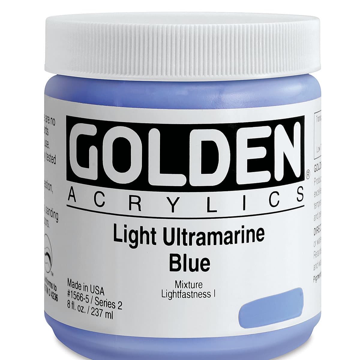 Golden Heavy Body Artist Acrylics - Light Ultramarine Blue, 8 oz Jar