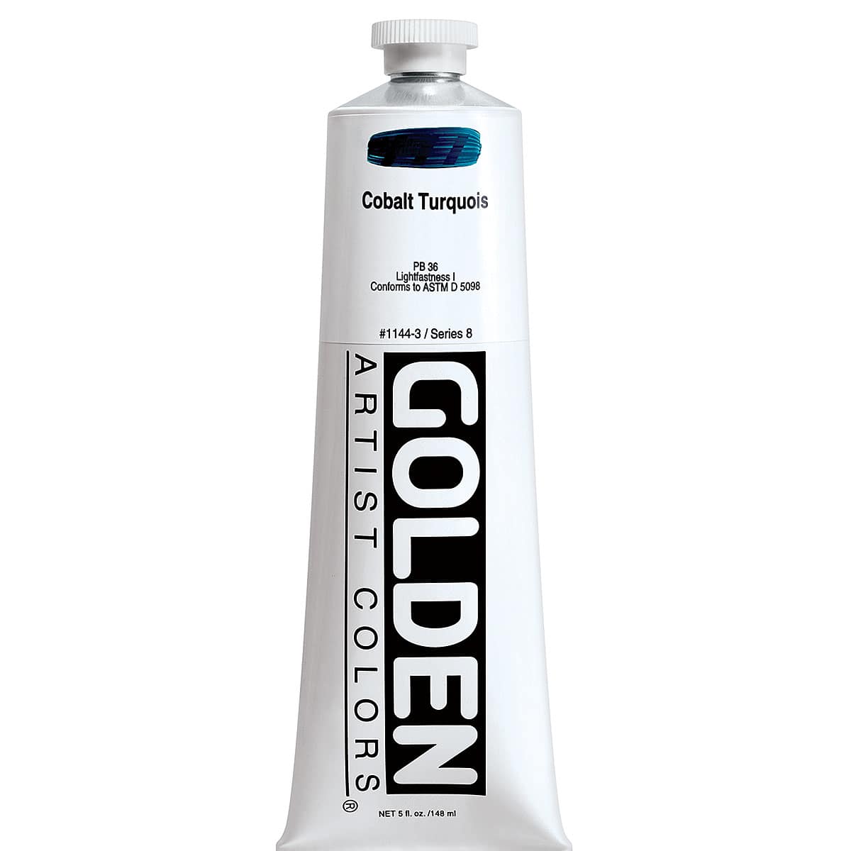 Golden Heavy Body Artist Acrylics - Cobalt Turquoise, 5 oz tube