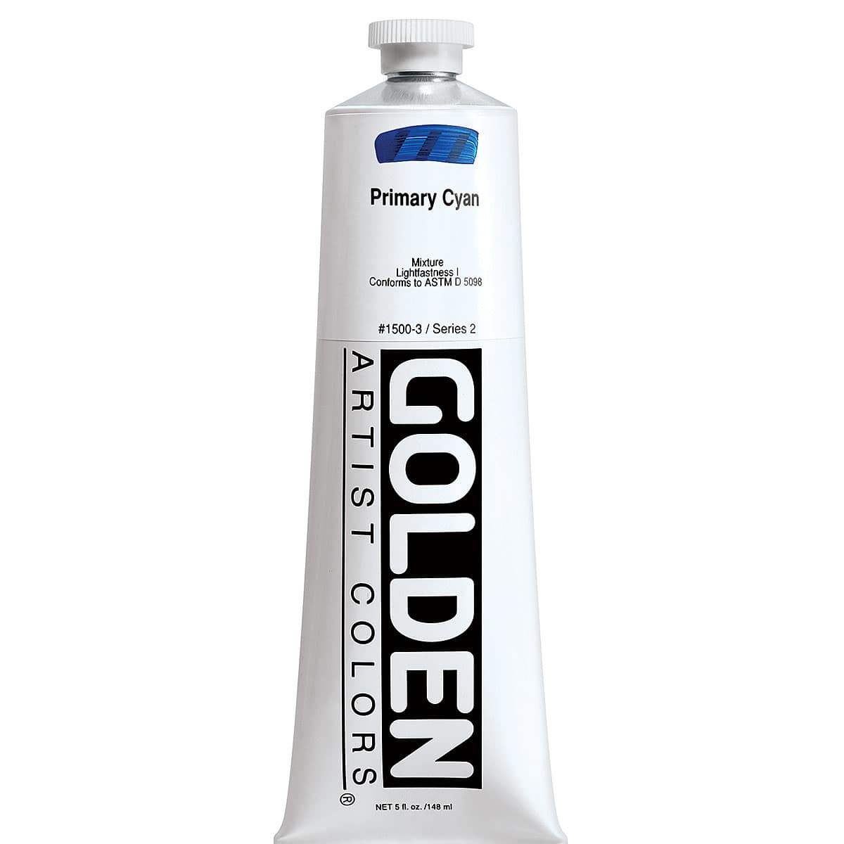 Golden Heavy Body Artist Acrylics - Primary Cyan, 5 oz Tube