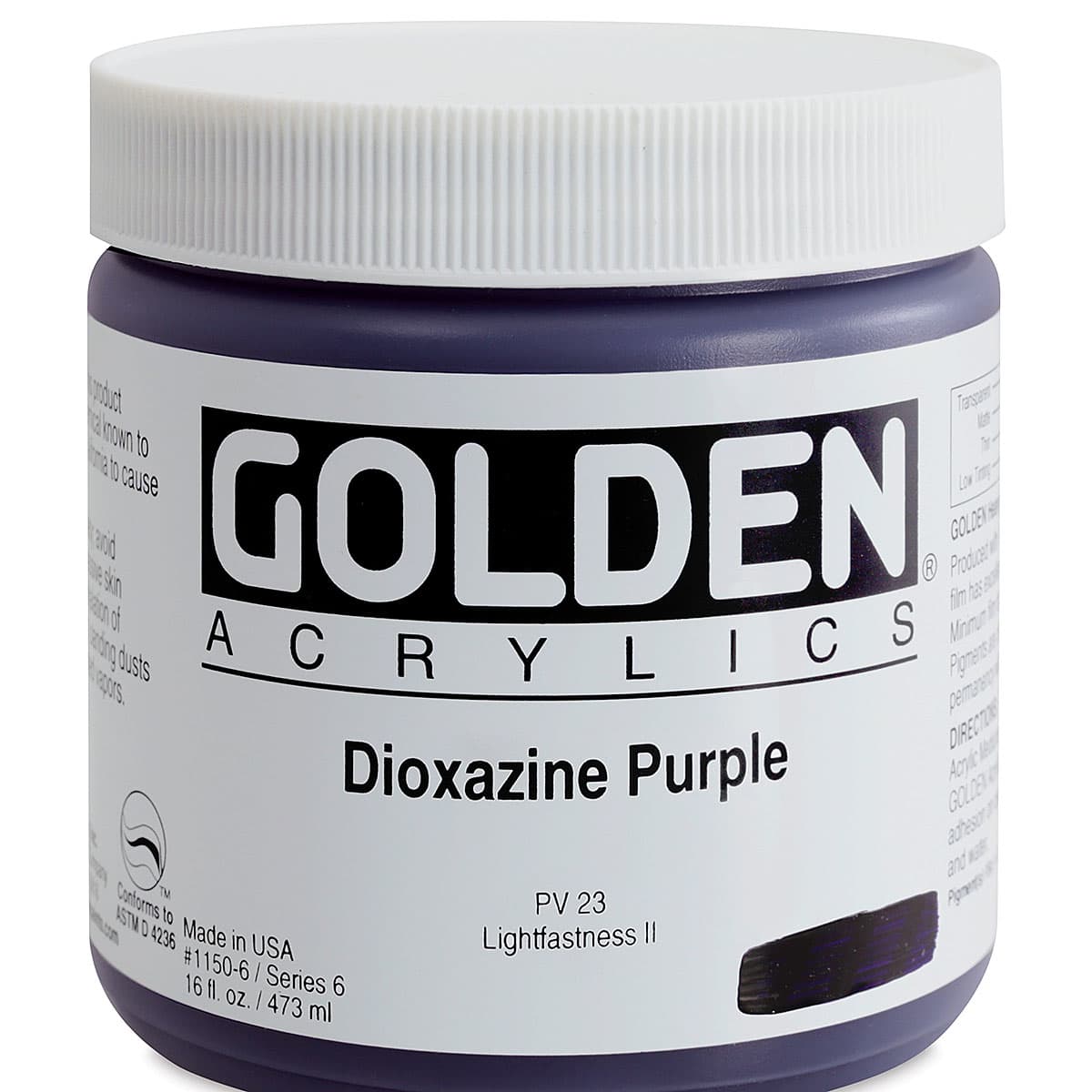 Golden Heavy Body Artist Acrylics - Dioxazine Purple, 16 oz jar