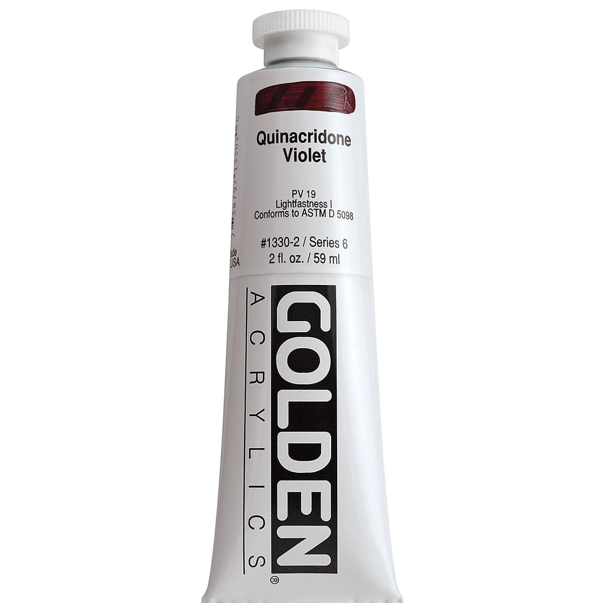 Golden Heavy Body Artist Acrylics - Quinacridone Violet, 2 oz Tube