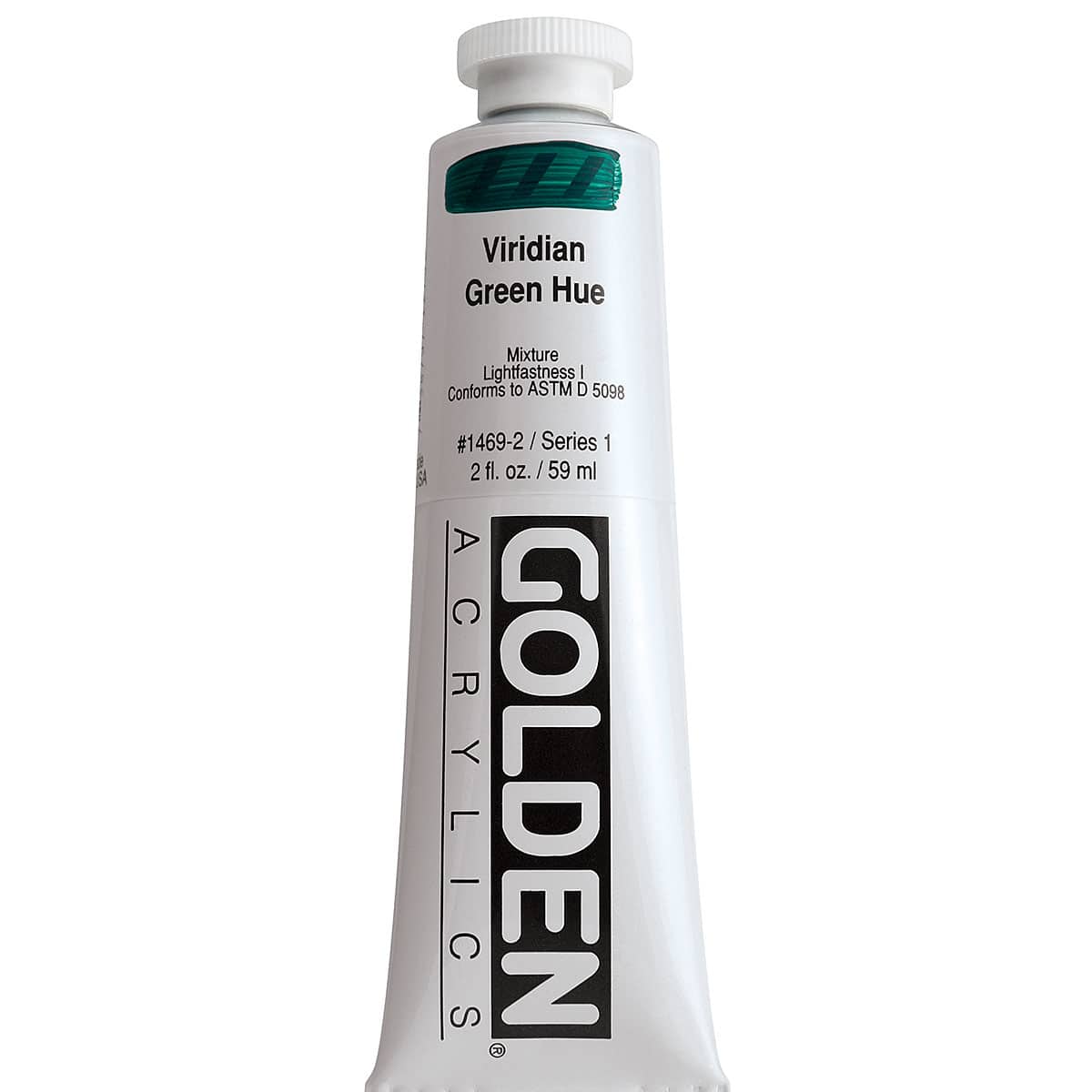 Golden Heavy Body Artist Acrylics - Viridian Green Hue, 2 oz Tube