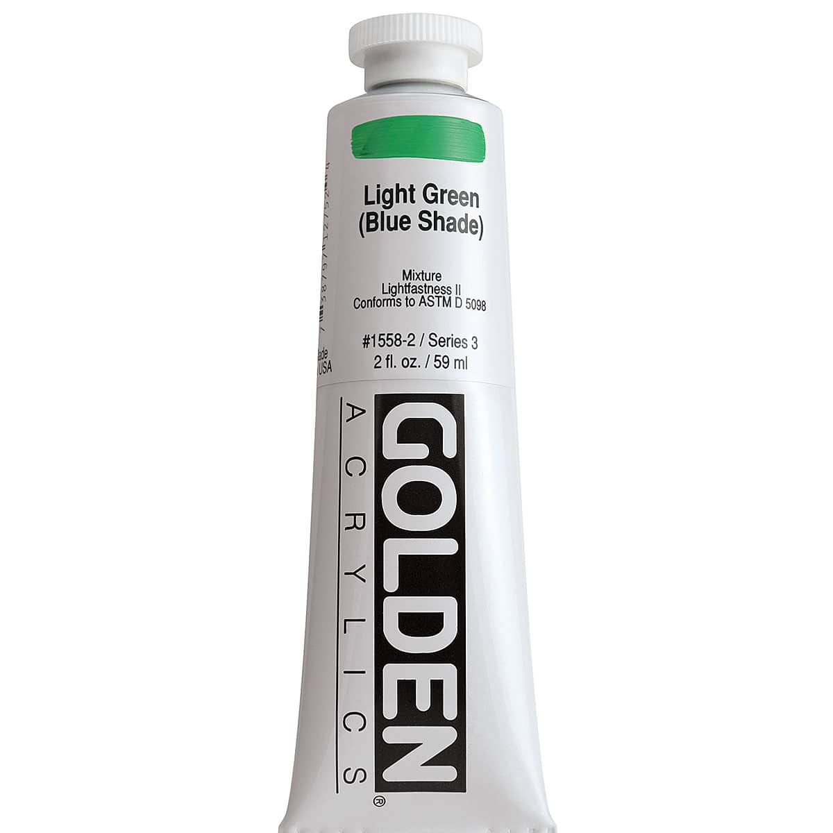 Golden Heavy Body Artist Acrylics - Light Green (Blue Shade), 2 oz Tube