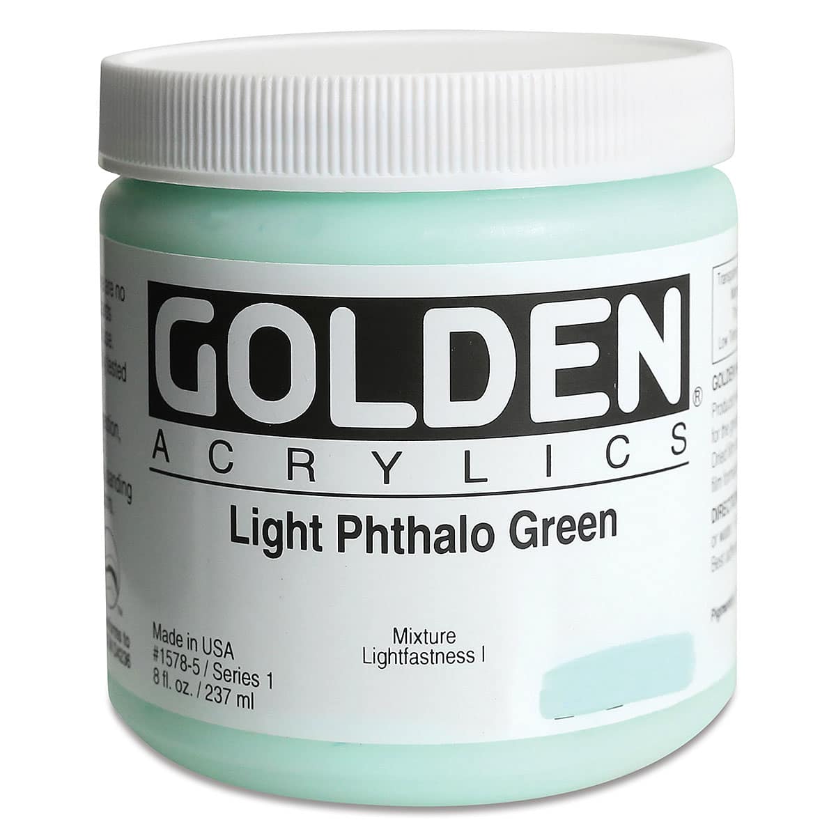 Golden Heavy Body Artist Acrylics - Light Phthalo Green, 8 oz