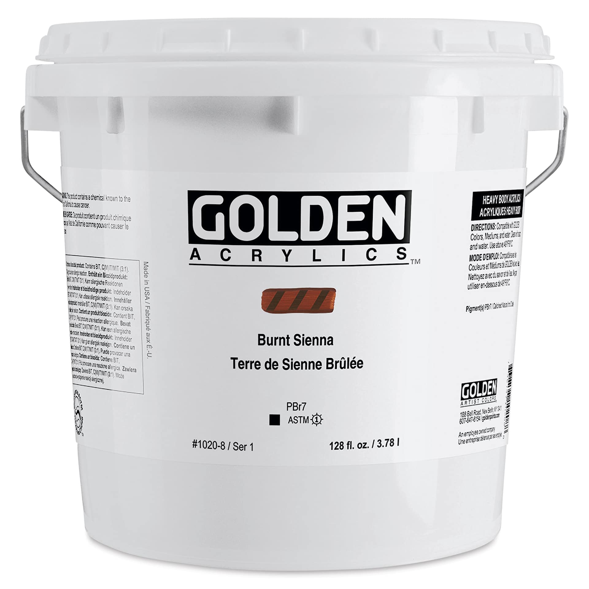 Golden Heavy Body Acrylic Paint - Burnt Sienna, 128 oz Bucket