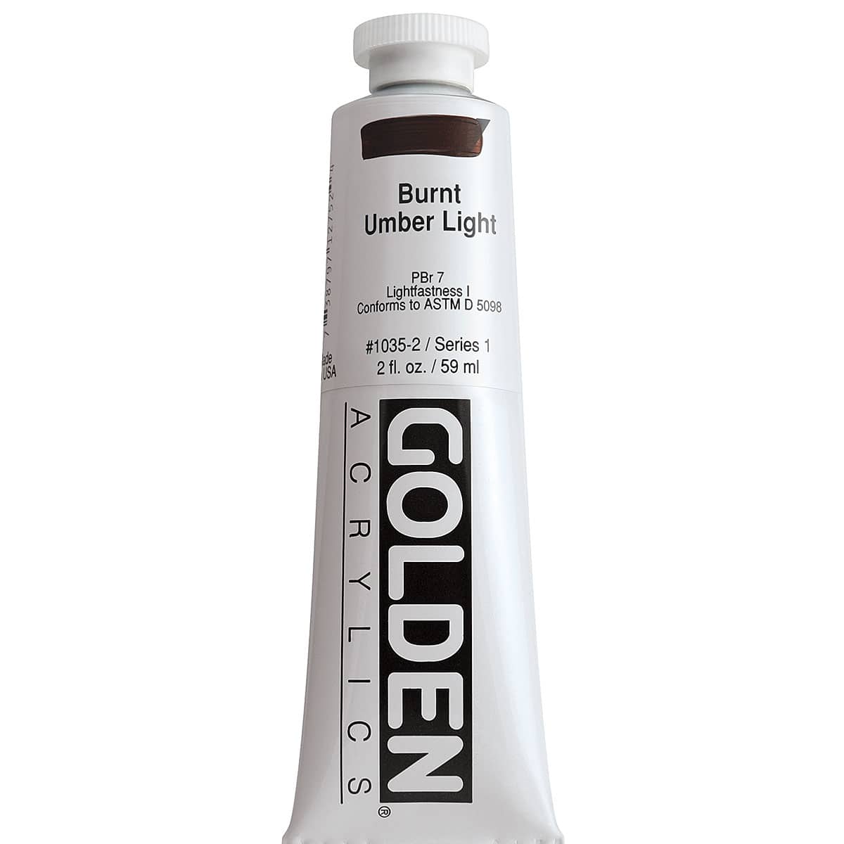 Golden Heavy Body Artist Acrylics - Burnt Umber Light, 2 oz Tube