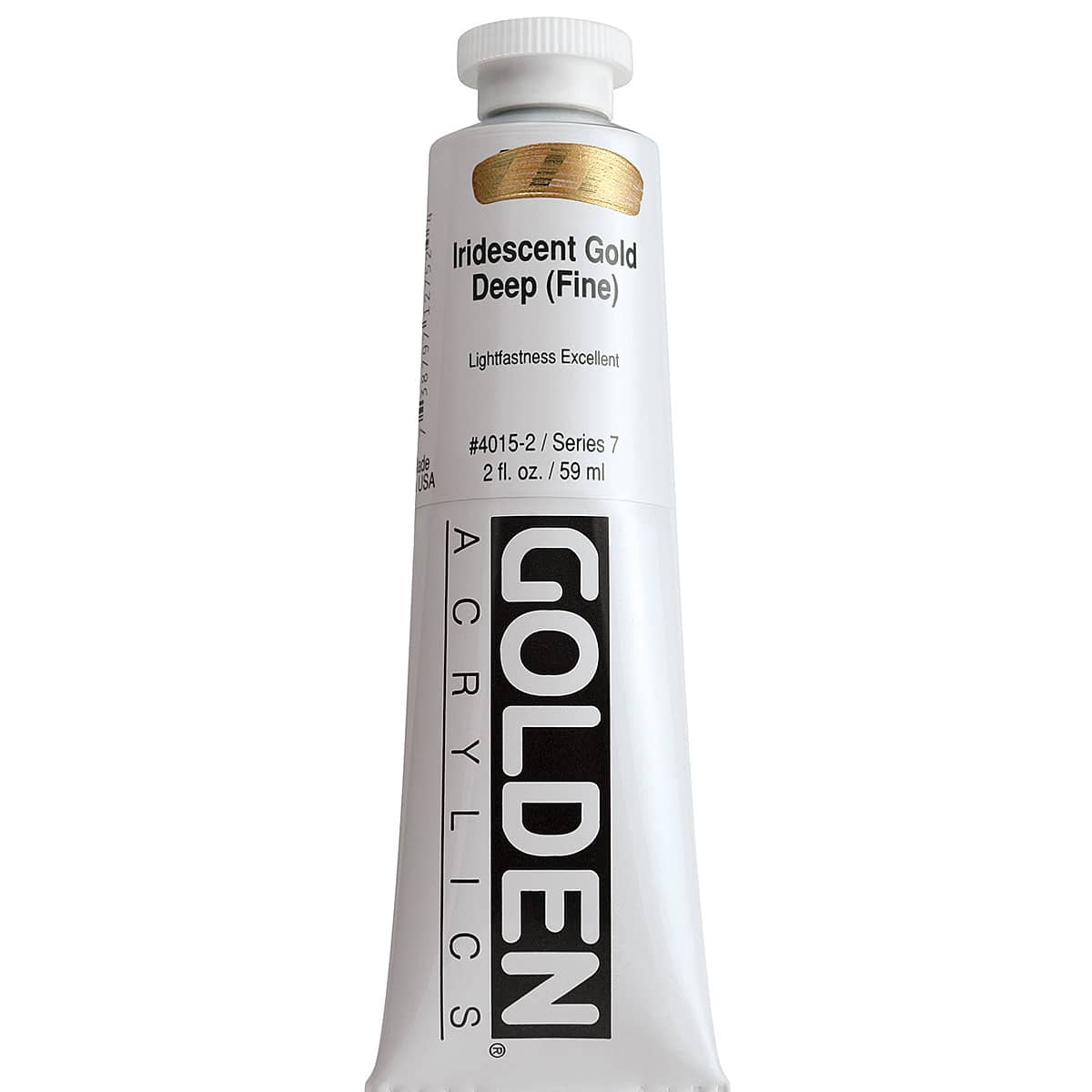 Golden Heavy Body Artist Acrylics - Iridescent Gold Deep (Fine), 2 oz Tube