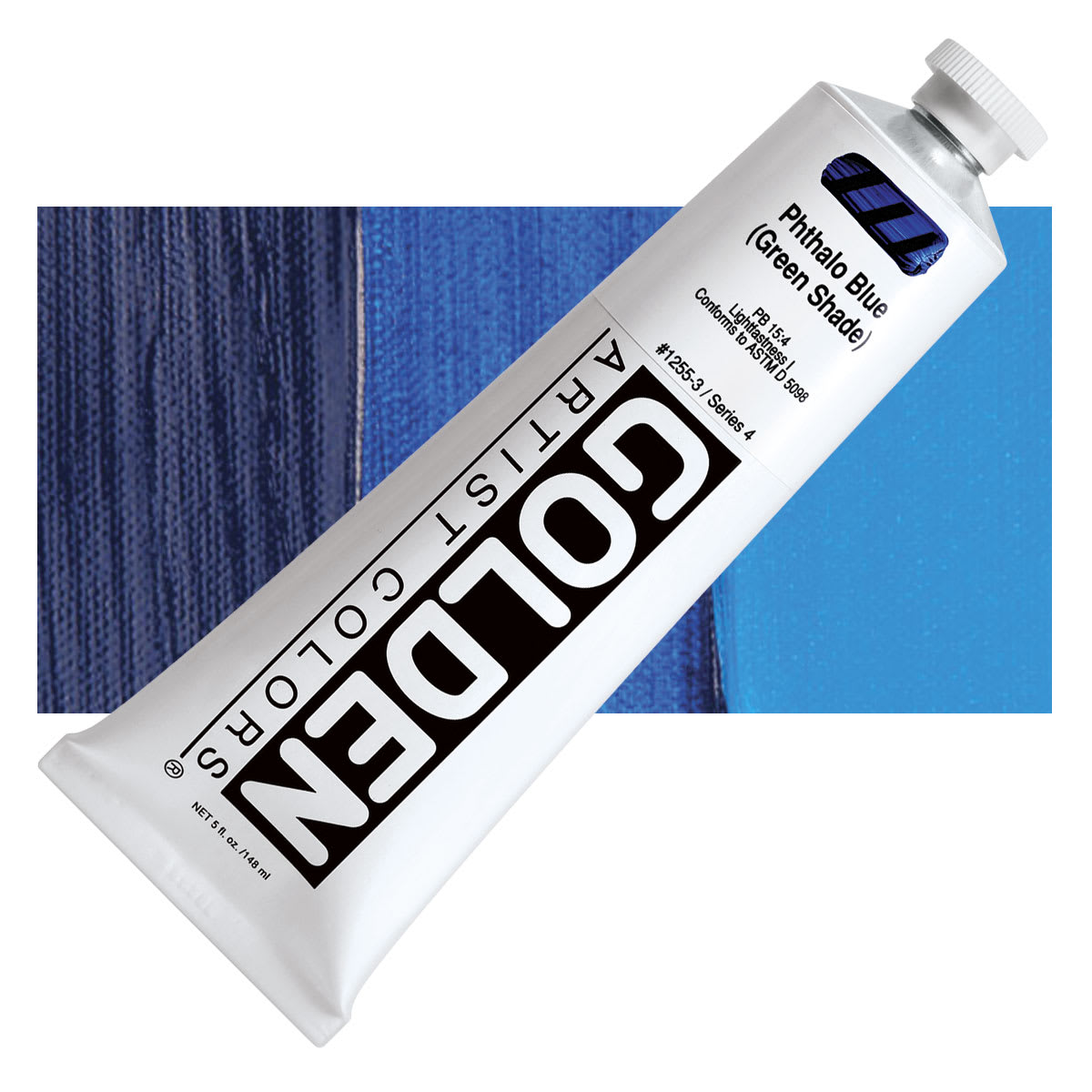 Golden Heavy Body Artist Acrylic - Phthalo Blue (Green Shade) and swatch