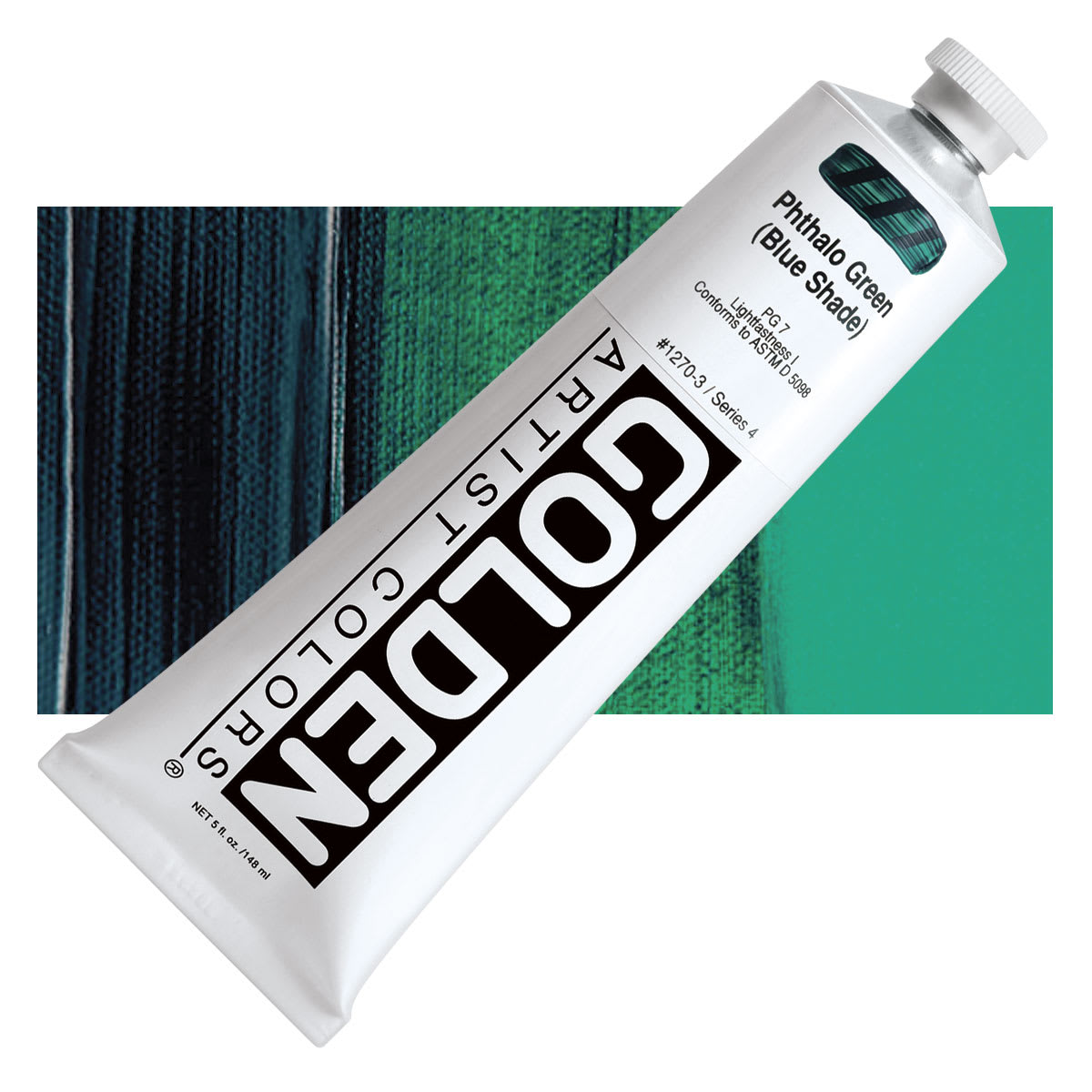 Golden Heavy Body Artist Acrylic - Phthalo Green (Blue Shade) and swatch