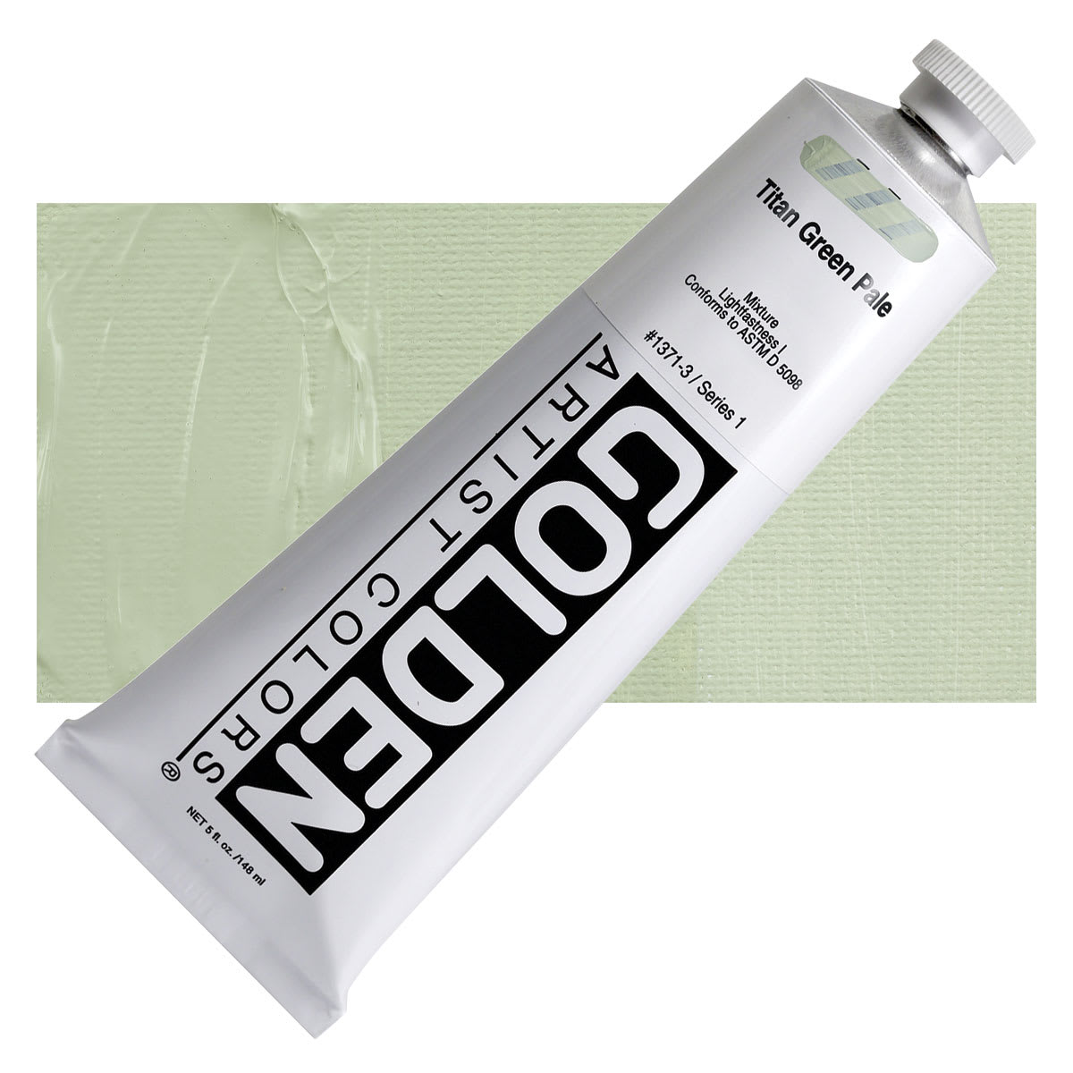 Golden Heavy Body Artist Acrylic - Titan Green Pale, 5 oz and swatch