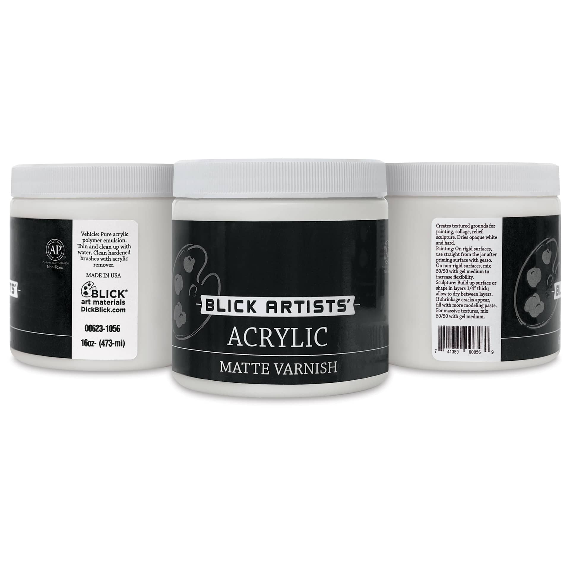 Blick Artists' Acrylic Matte Varnish, 16 oz label Blick Artists' Acrylic Matte Varnish, 16 oz label