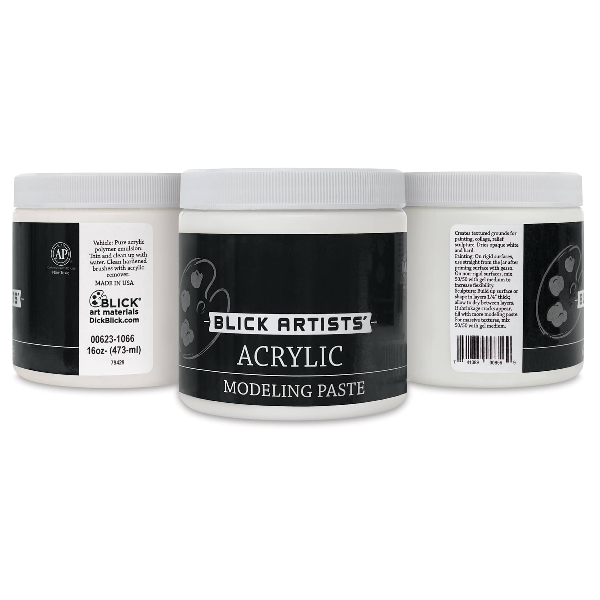 Blick Artists' Acrylic Modeling Paste, 16 oz label Blick Artists' Acrylic Modeling Paste, 16 oz label