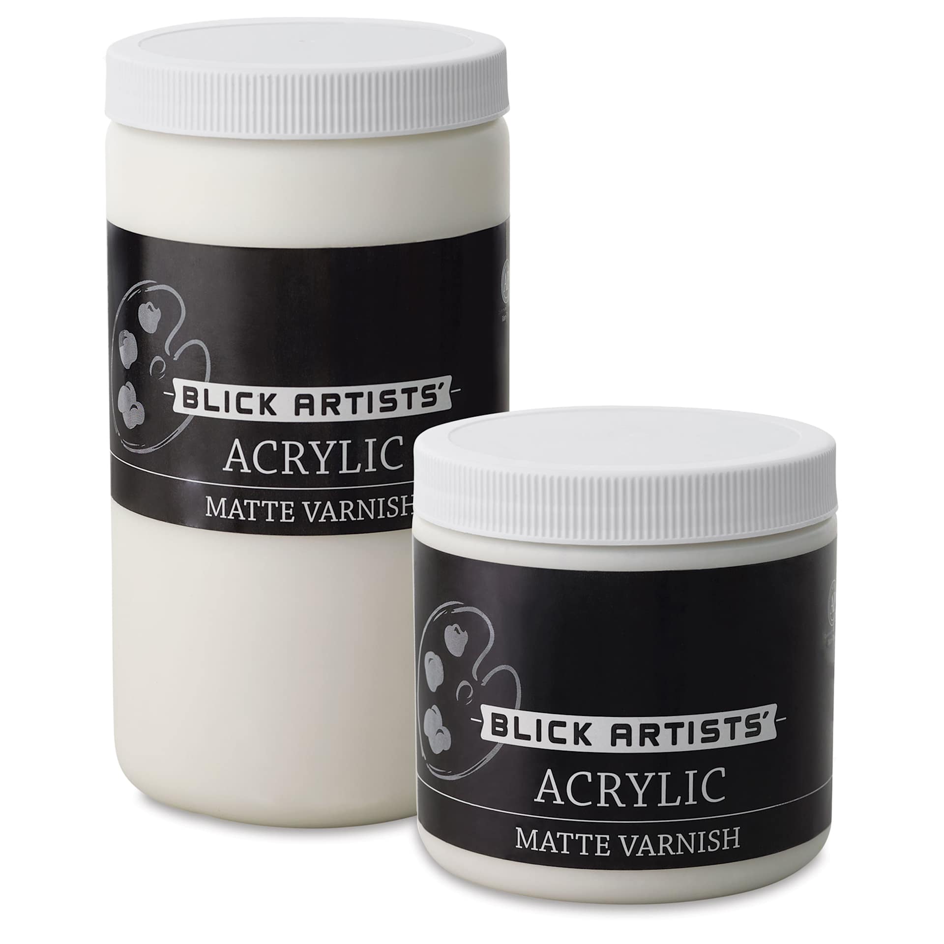 Blick Artists' Acrylic Matte Varnish, 32 oz and 16 oz jars Blick Artists' Acrylic Matte Varnish, 32 oz and 16 oz jars