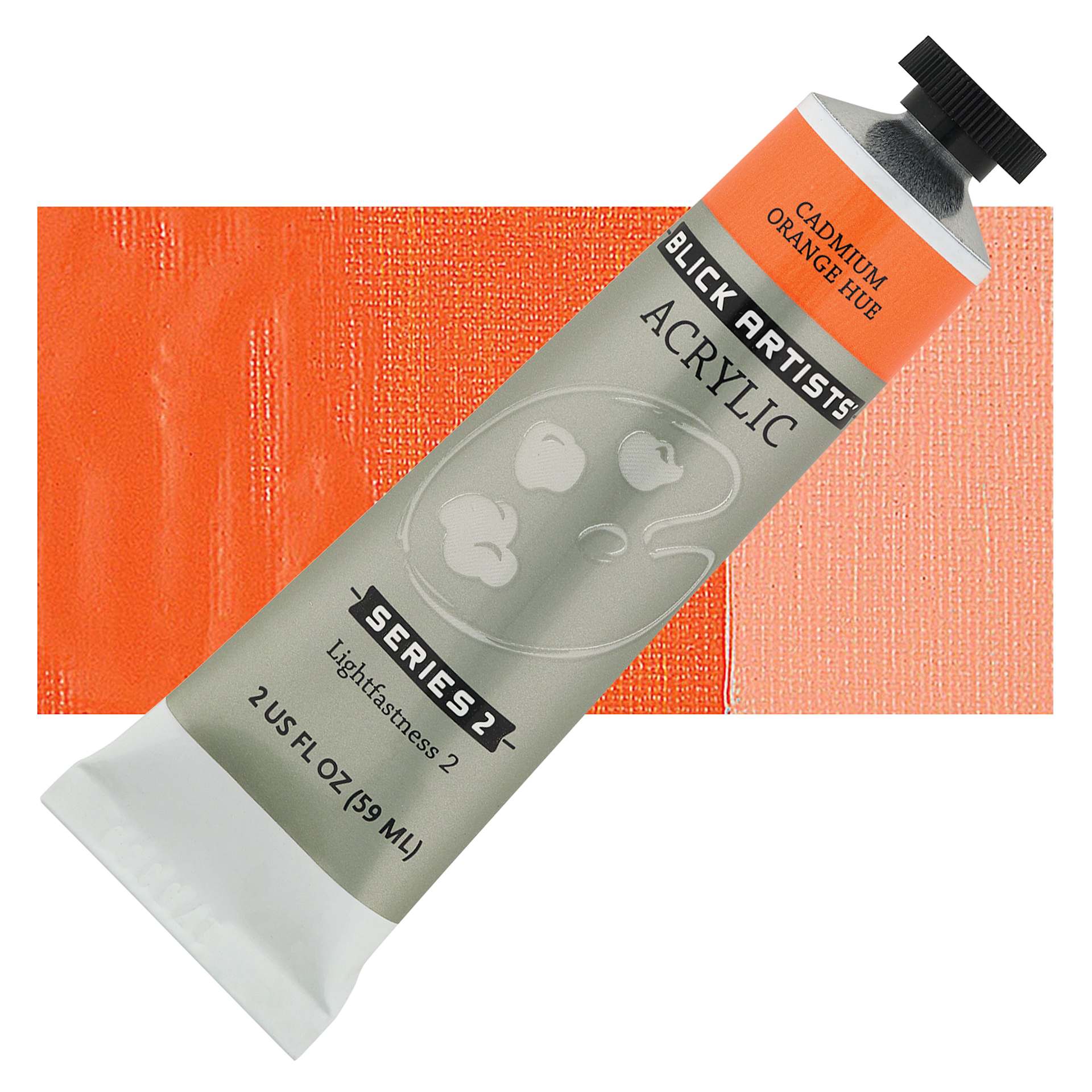 Blick Artists' Acrylic - Cadmium Orange Hue, 2 oz tube and swatch