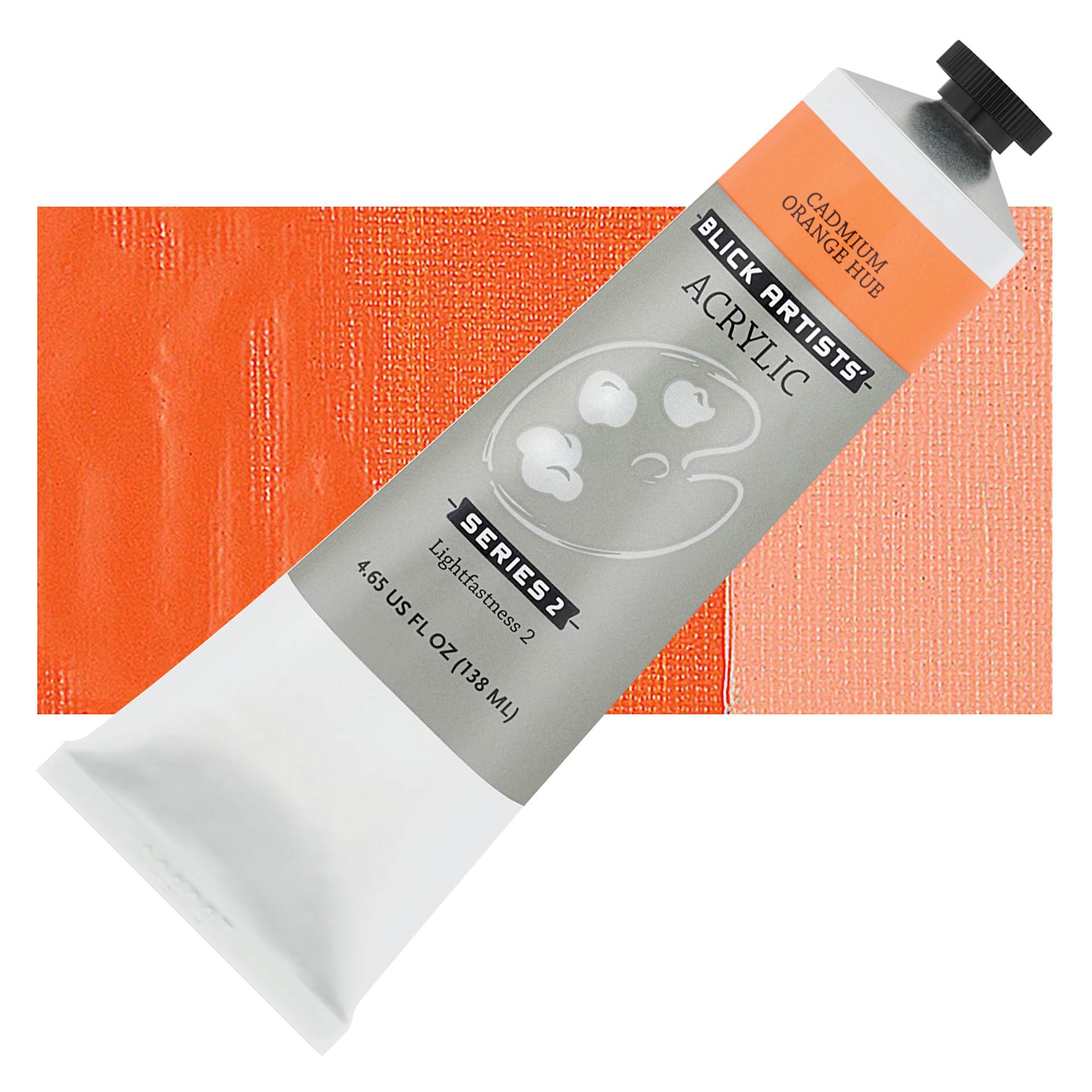 Blick Artists' Acrylic - Cadmium Orange Hue, 4.65 oz tube and swatch