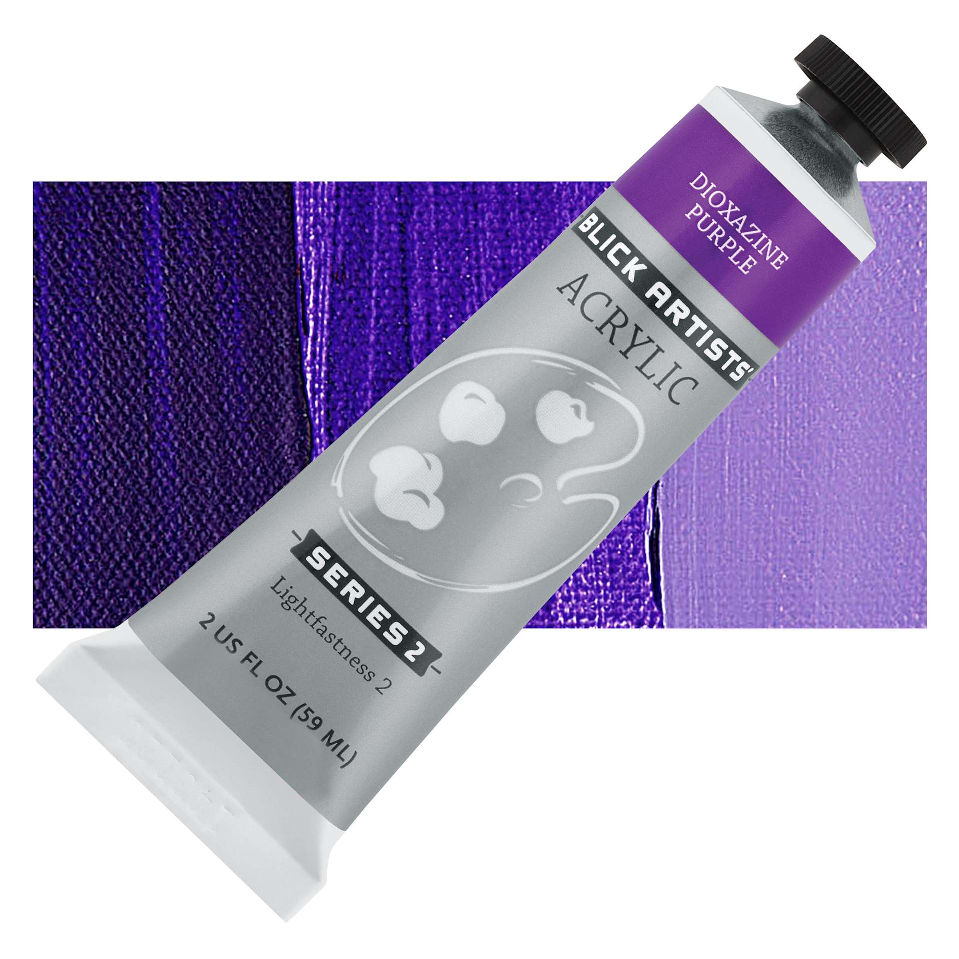 Blick Artists' Acrylic - Dioxazine Purple, 2 oz tube and swatch