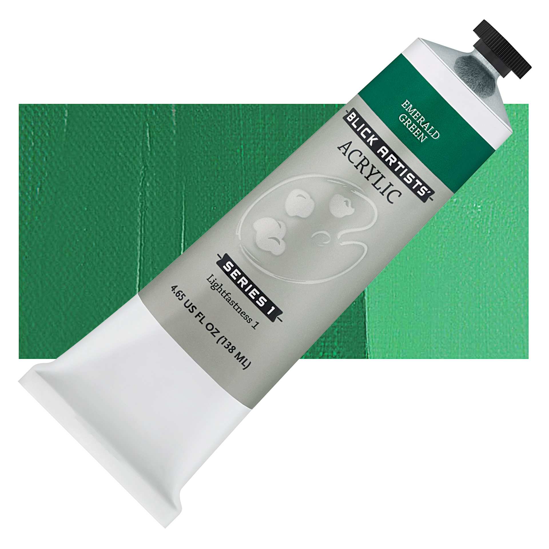 Blick Artists' Acrylic - Emerald Green, 4.65 oz tube and swatch