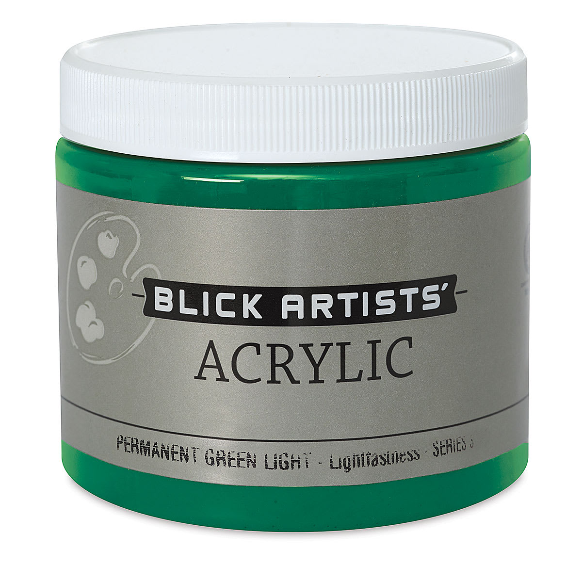 Blick Artists' Acrylic - Permanent Green Light, 16 oz jar