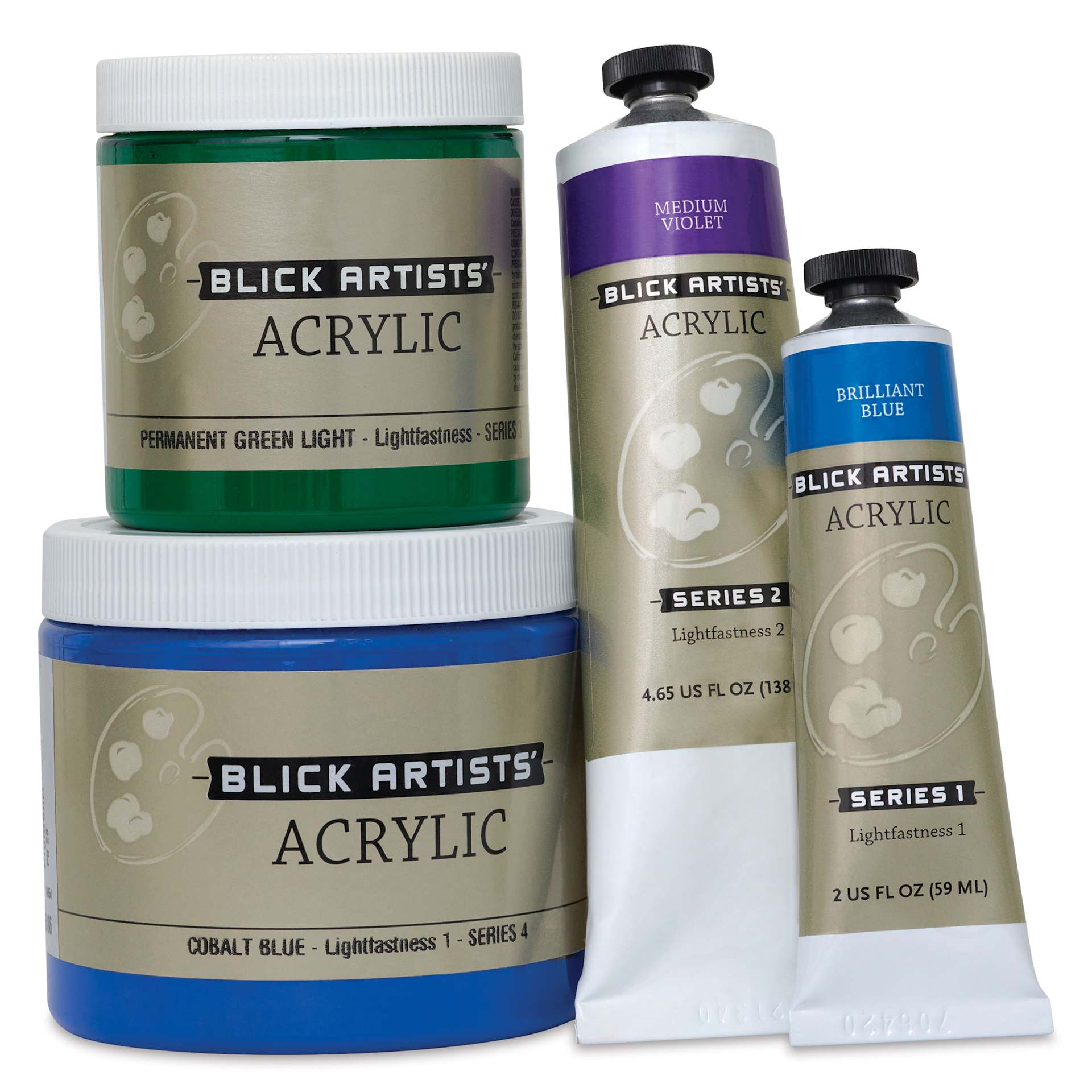 Blick Artists' Acrylic Paints, jars and tubes Blick Artists' Acrylic Paints, jars and tubes